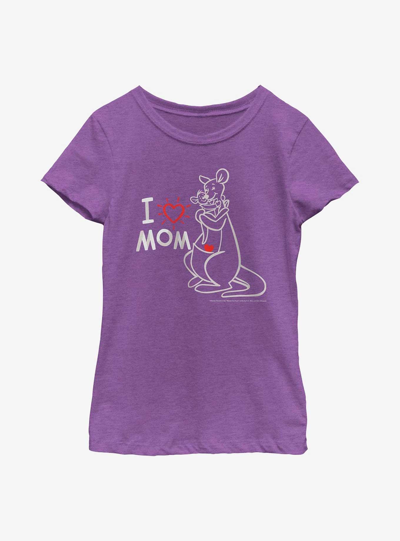 Disney Winnie The Pooh I Love Mom Youth Girls T-Shirt, PURPLE BERRY, hi-res