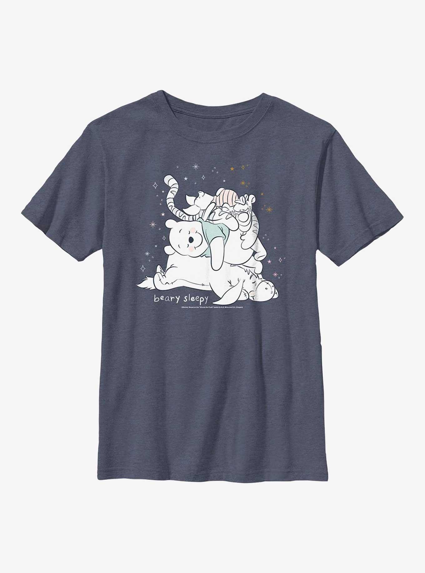 Disney Winnie The Pooh Beary Sleepy Youth T-Shirt, NAVY HTR, hi-res