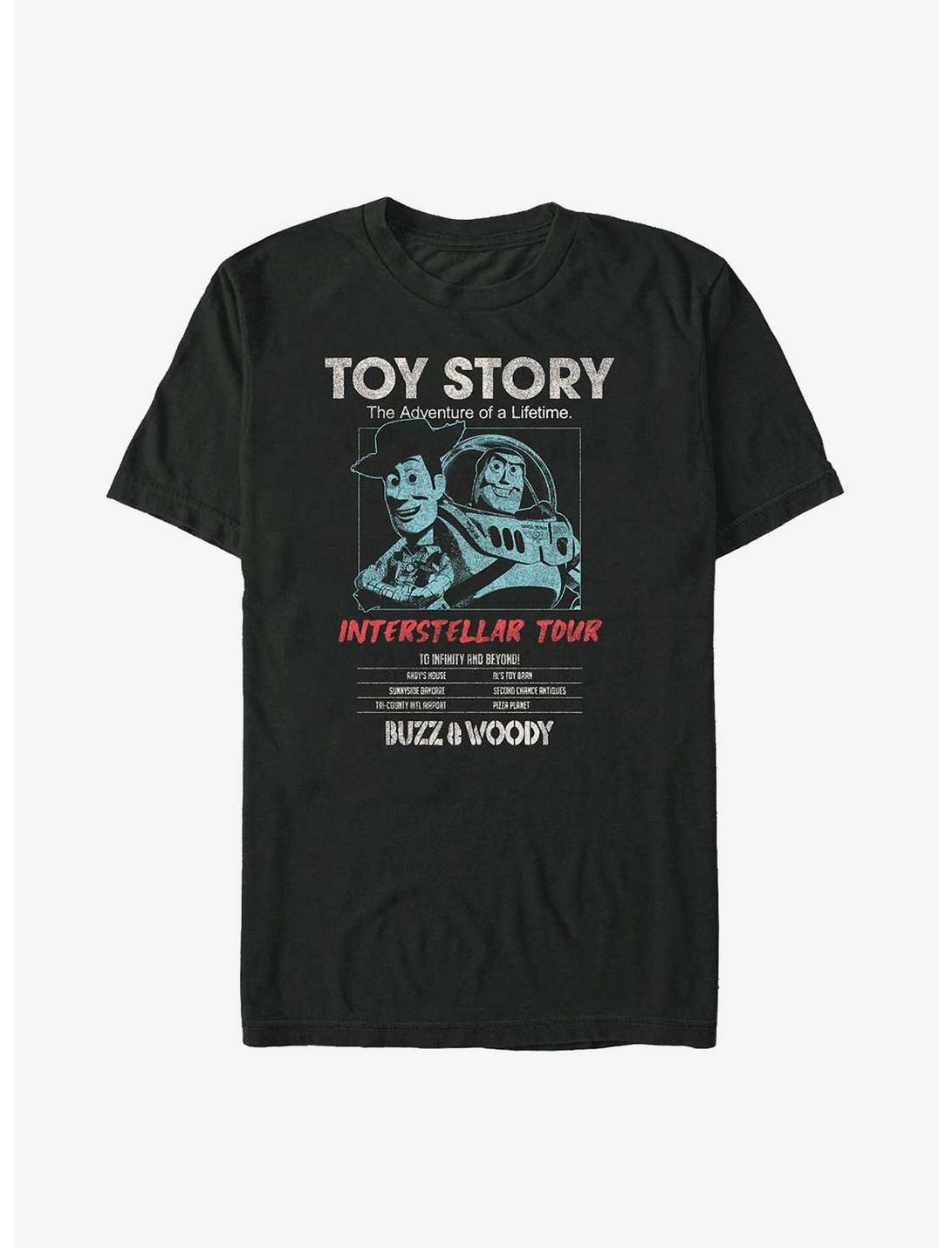 Disney Pixar Toy Story Buzz & Woody Interstellar Tour Poster T-Shirt, BLACK, hi-res