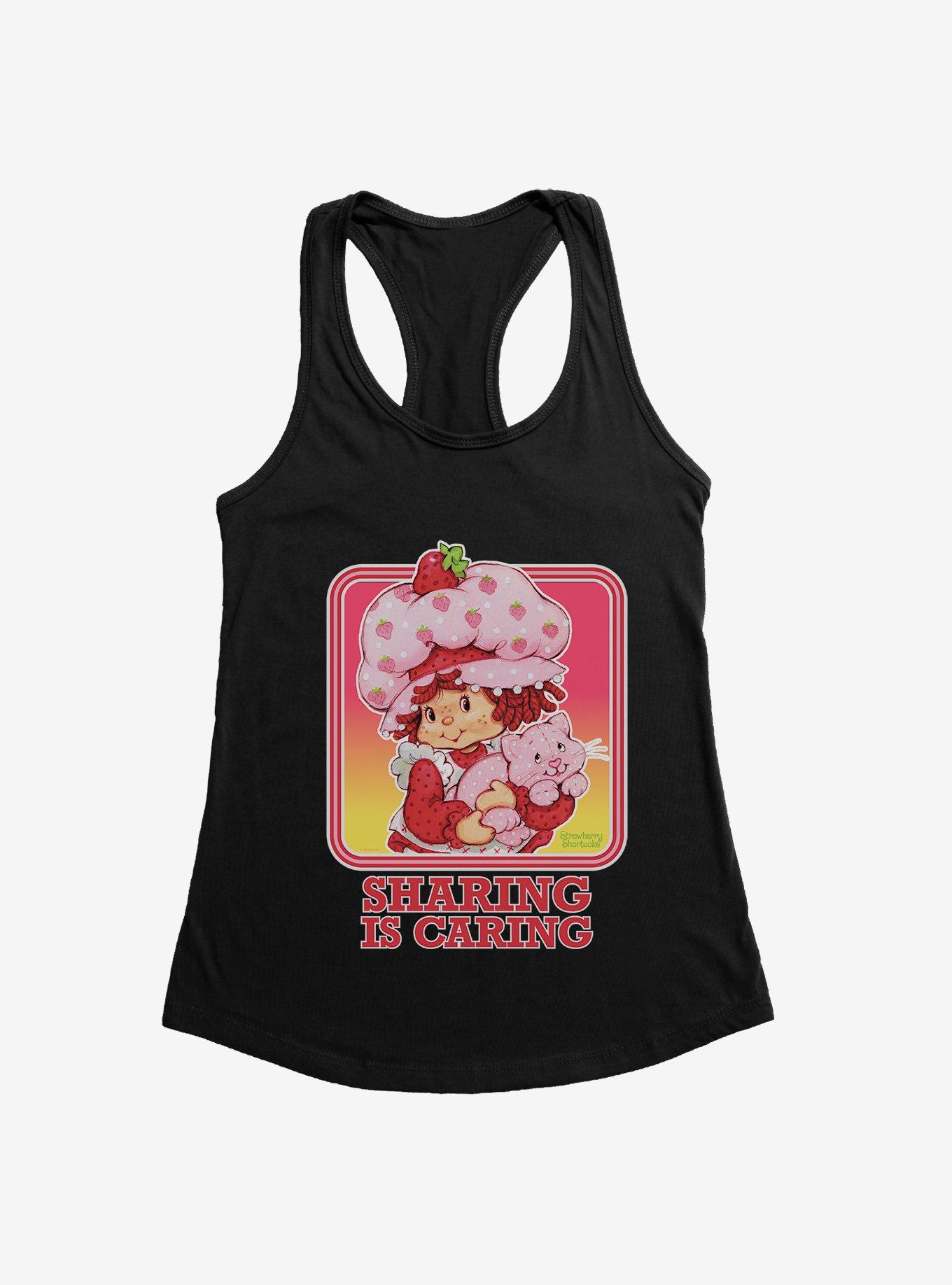 Strawberry Shortcake Vintage Sharing Is Caring Girls Tank, BLACK, hi-res