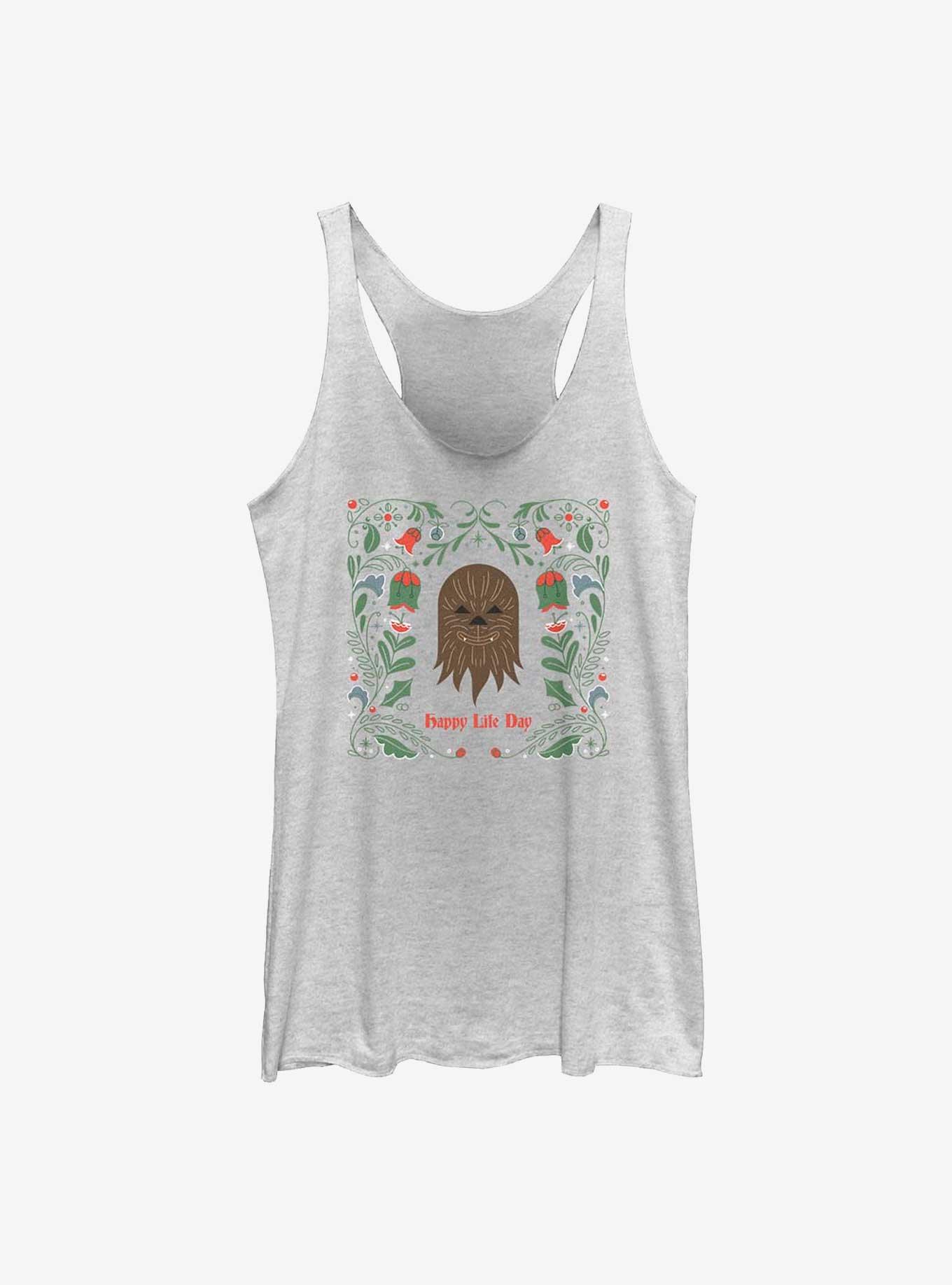 Star Wars Chewie Happy Life Day Girls Tank, WHITE HTR, hi-res