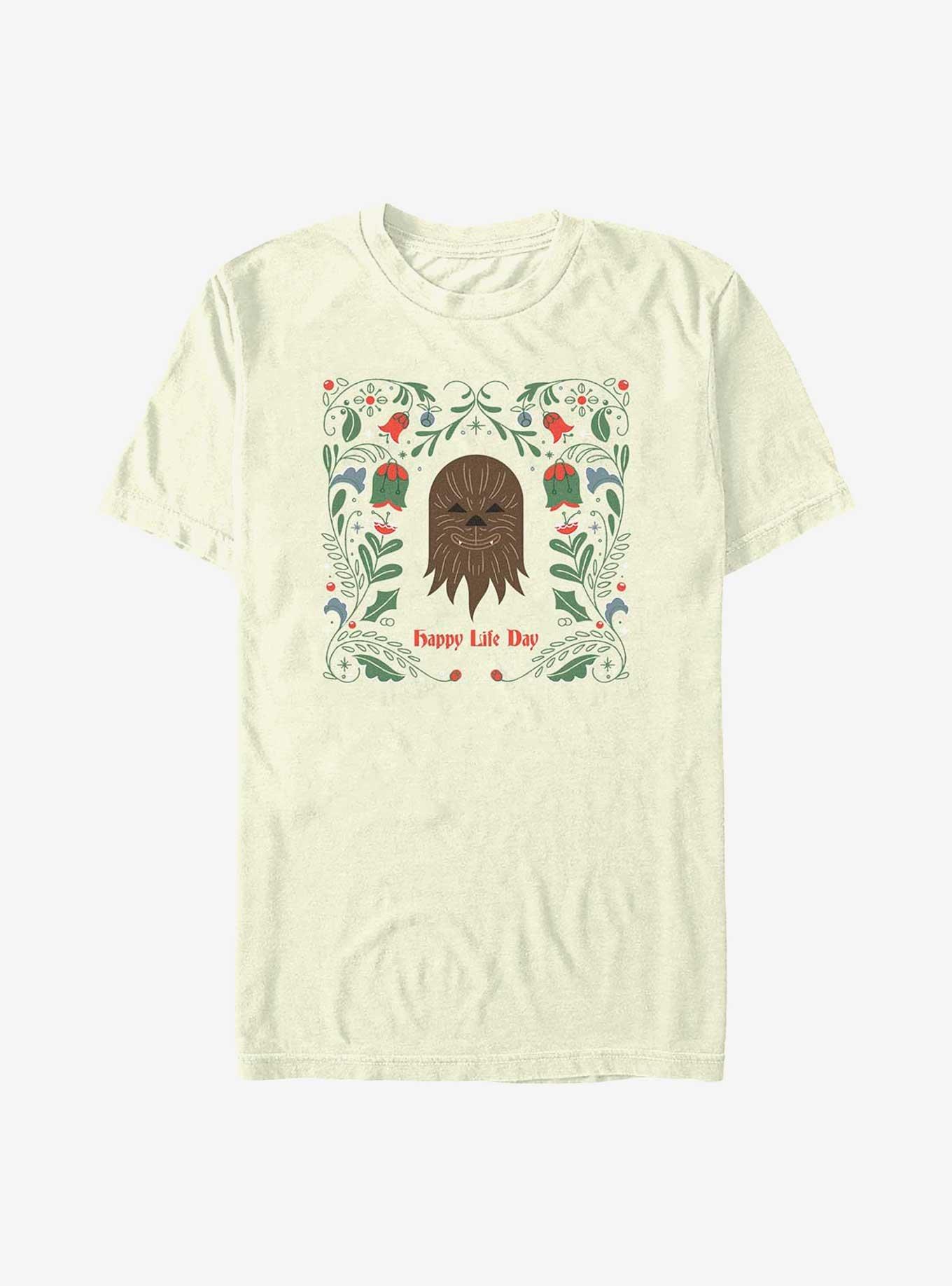 Star Wars Chewie Happy Life Day T-Shirt, NATURAL, hi-res