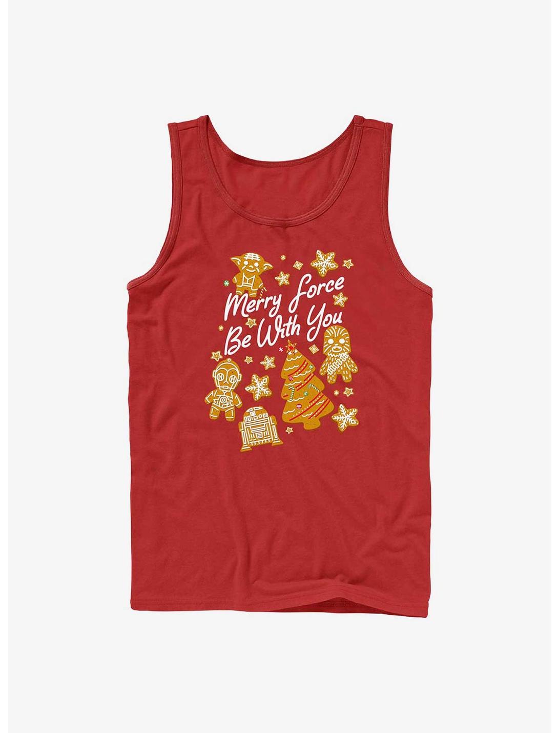 Star Wars Merry Force Be With You Cookies Tank, RED, hi-res