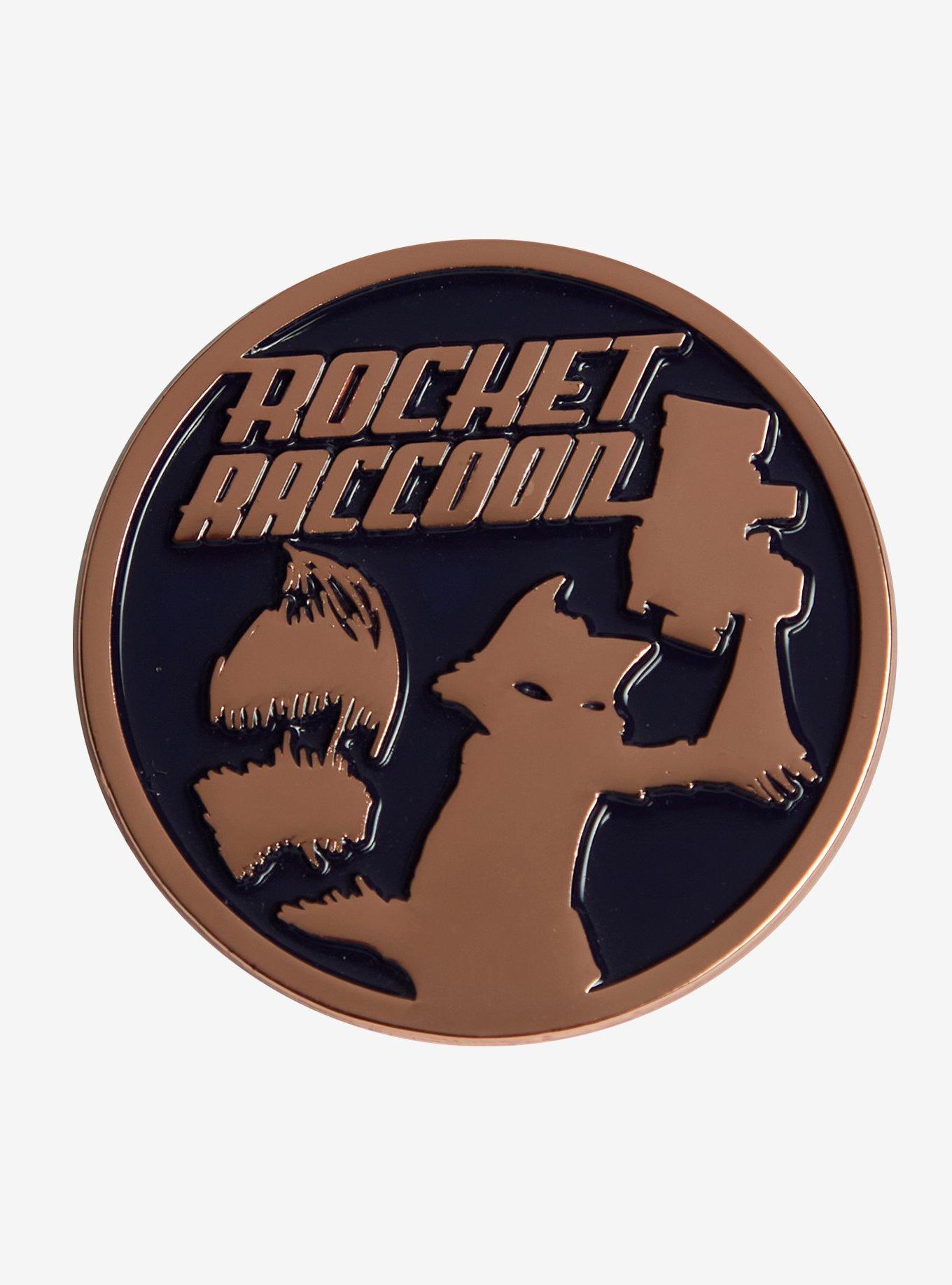 Marvel Guardians of the Galaxy Rocket Raccoon Circular Enamel Pin - BoxLunch Exclusive, , hi-res