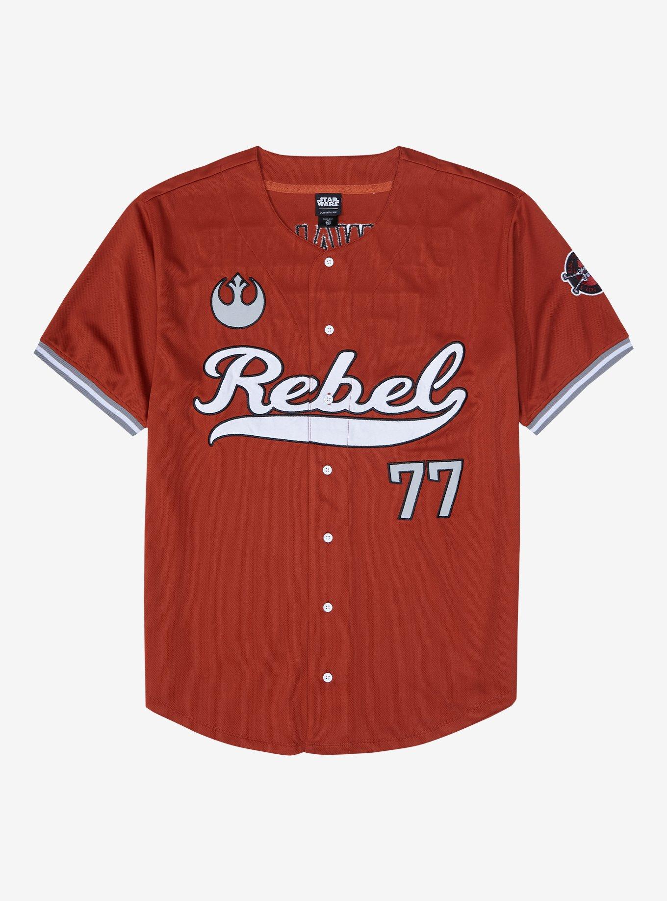 Star Wars Luke Skywalker Rebel Baseball Jersey - BoxLunch Exclusive, DARK ORANGE, hi-res