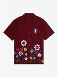 Marvel Spider-Man Flowers Woven Button-Up - BoxLunch Exclusive, DARK RED, hi-res