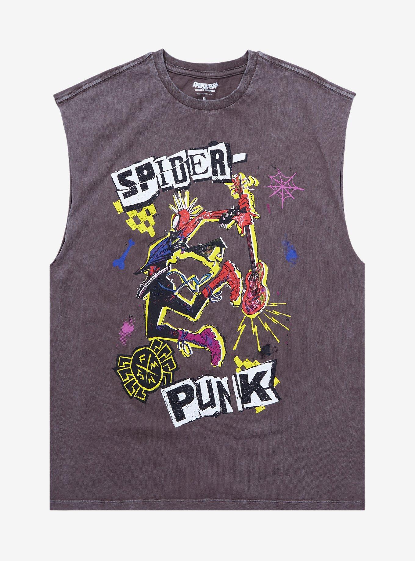 Marvel Spider-Man Across the Spider-Verse Spider-Punk Tank Top - BoxLunch Exclusive, ACID BLACK, hi-res