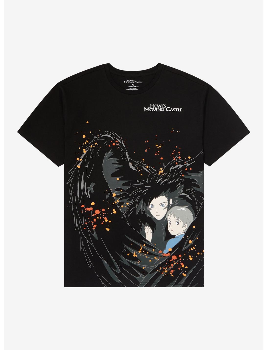 Studio Ghibli Howl's Moving Castle Howl & Sophie Wings T-Shirt, BLACK, hi-res