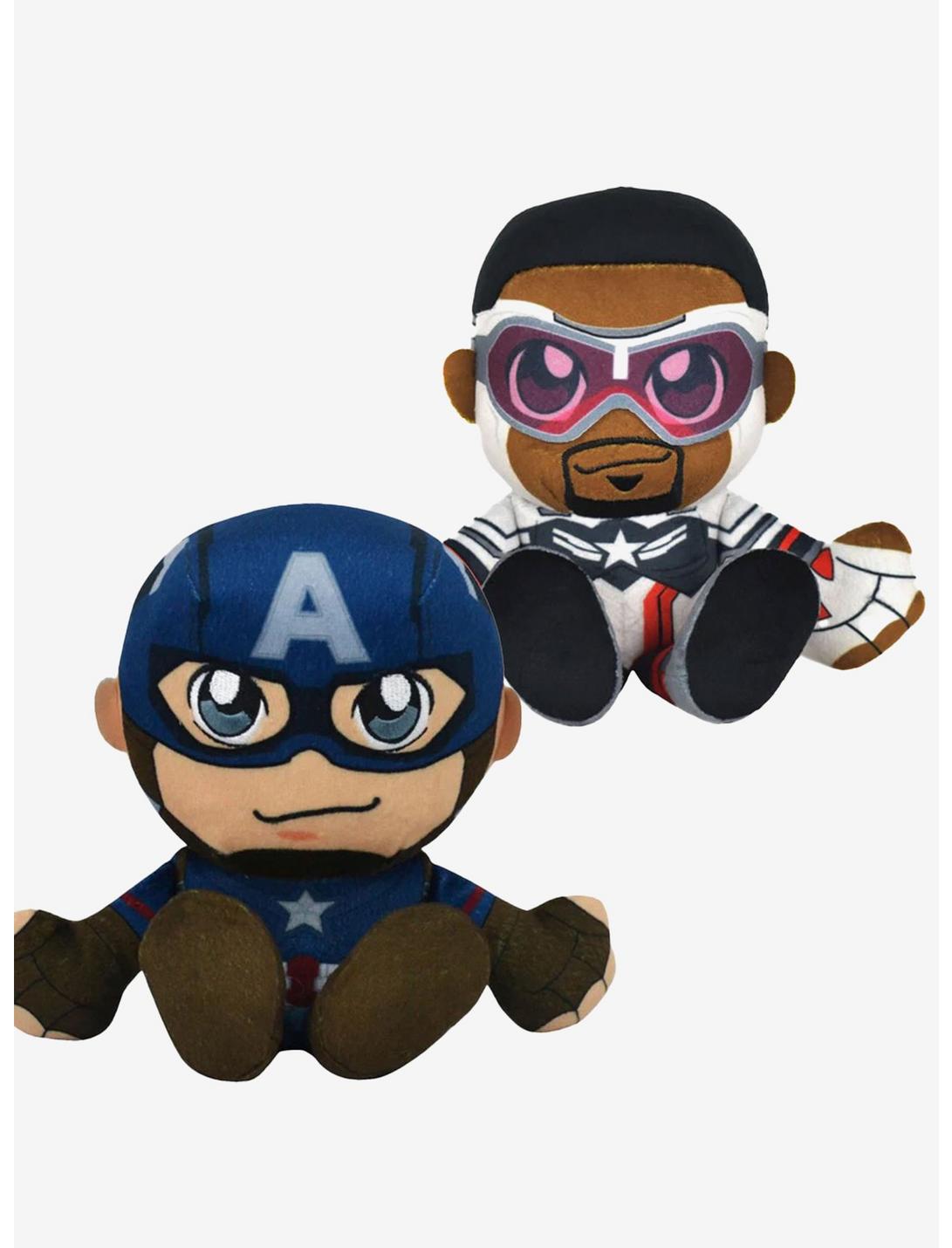 Marvel Captain America and Sam Wilson (Falcon Cap) Bleacher Creatures Plush Bundle, , hi-res
