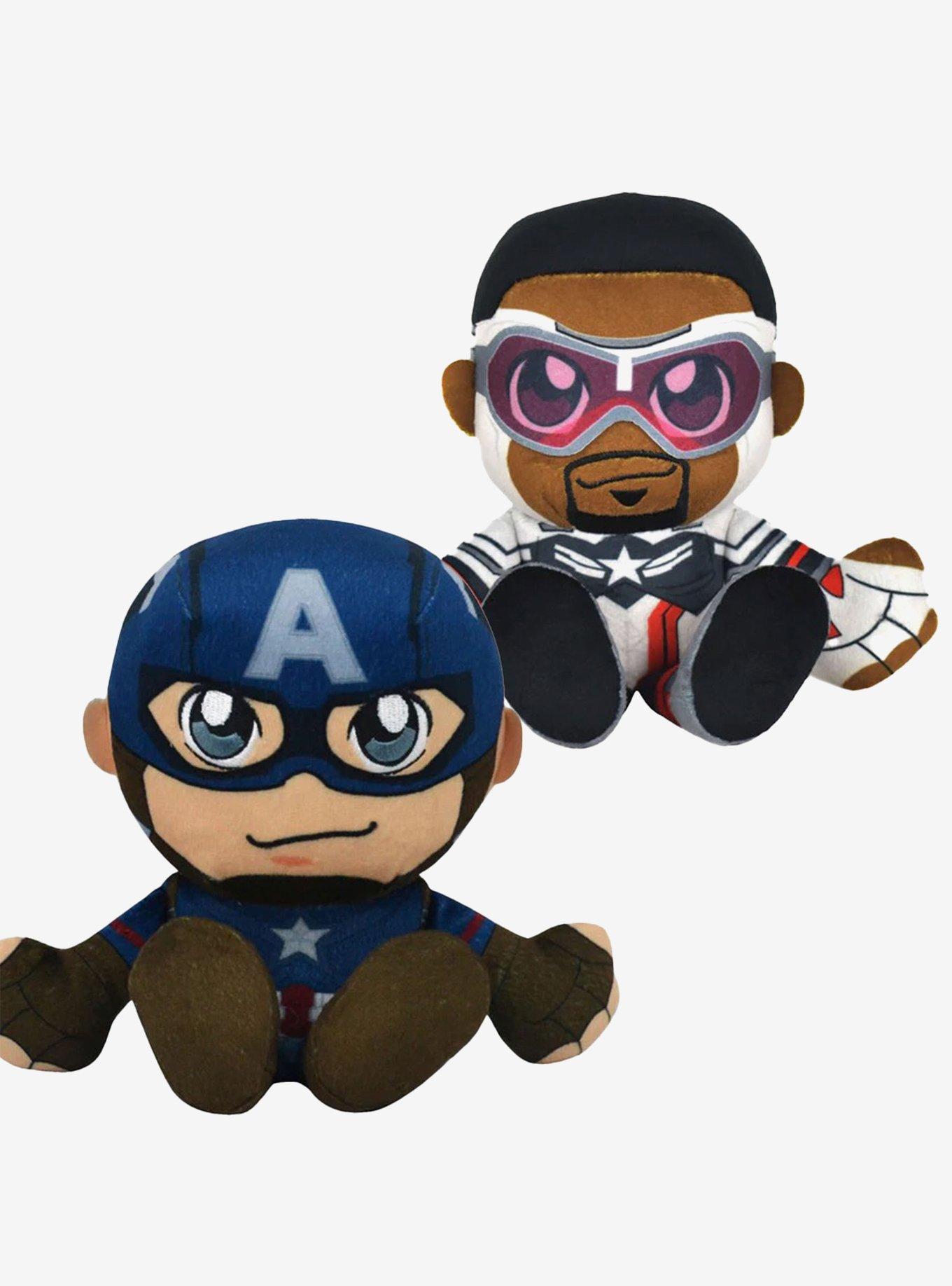 Marvel Captain America and Sam Wilson (Falcon Cap) Bleacher Creatures Plush Bundle, , hi-res