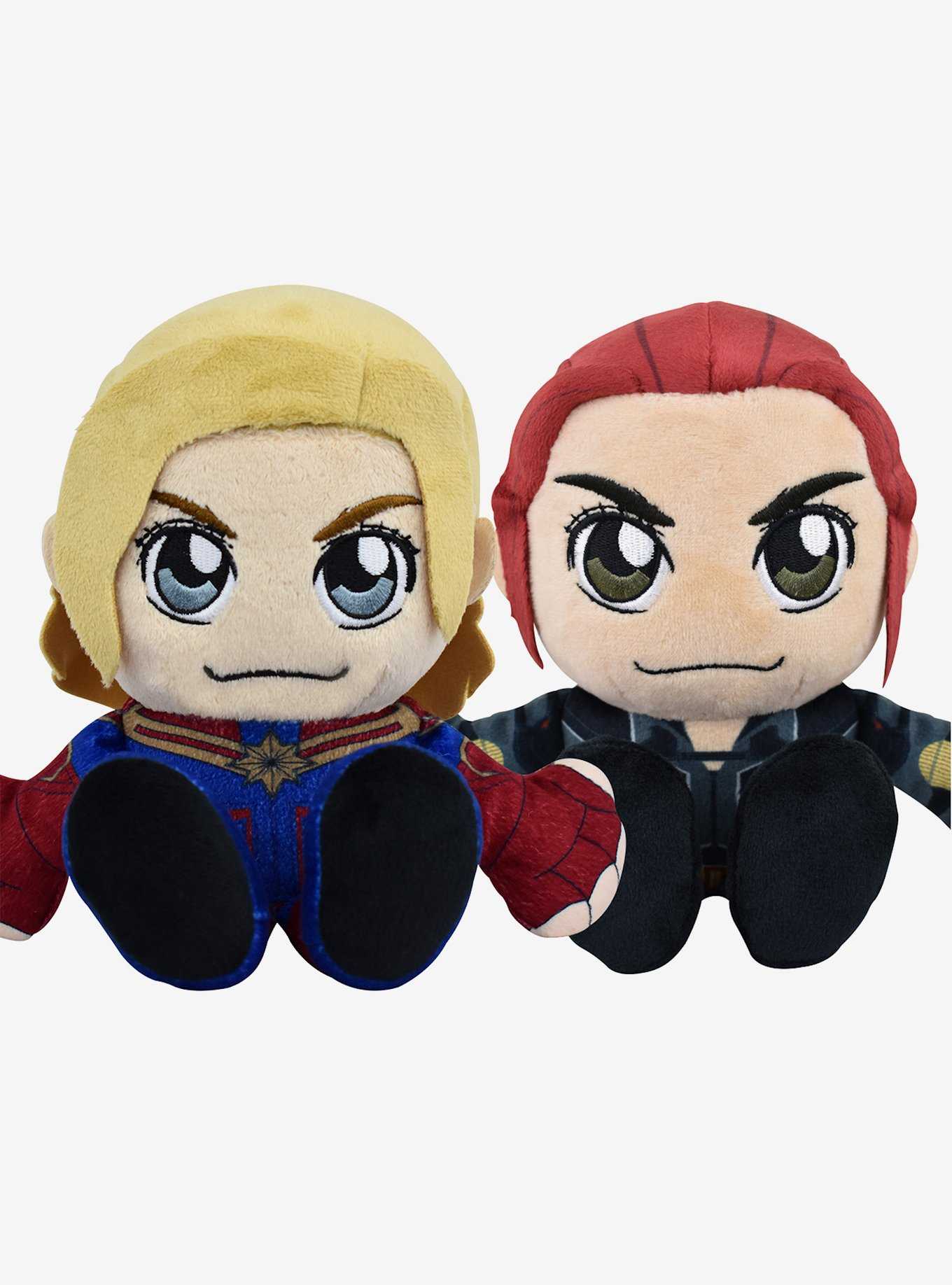 Marvel Captain Marvel & Black Widow Kuricha Sitting Plush Bundle, , hi-res