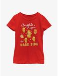 Star Wars Crumble Before The Dark Side Cookies Youth Girls T-Shirt, RED, hi-res