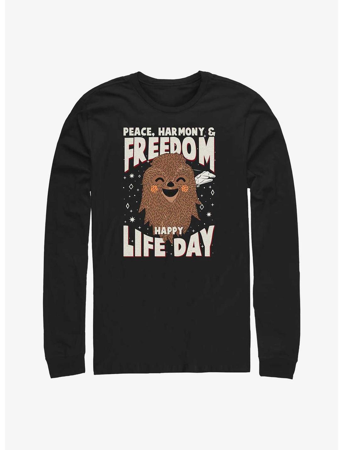 Star Wars Chewie Happy Life Day Long-Sleeve T-Shirt, BLACK, hi-res
