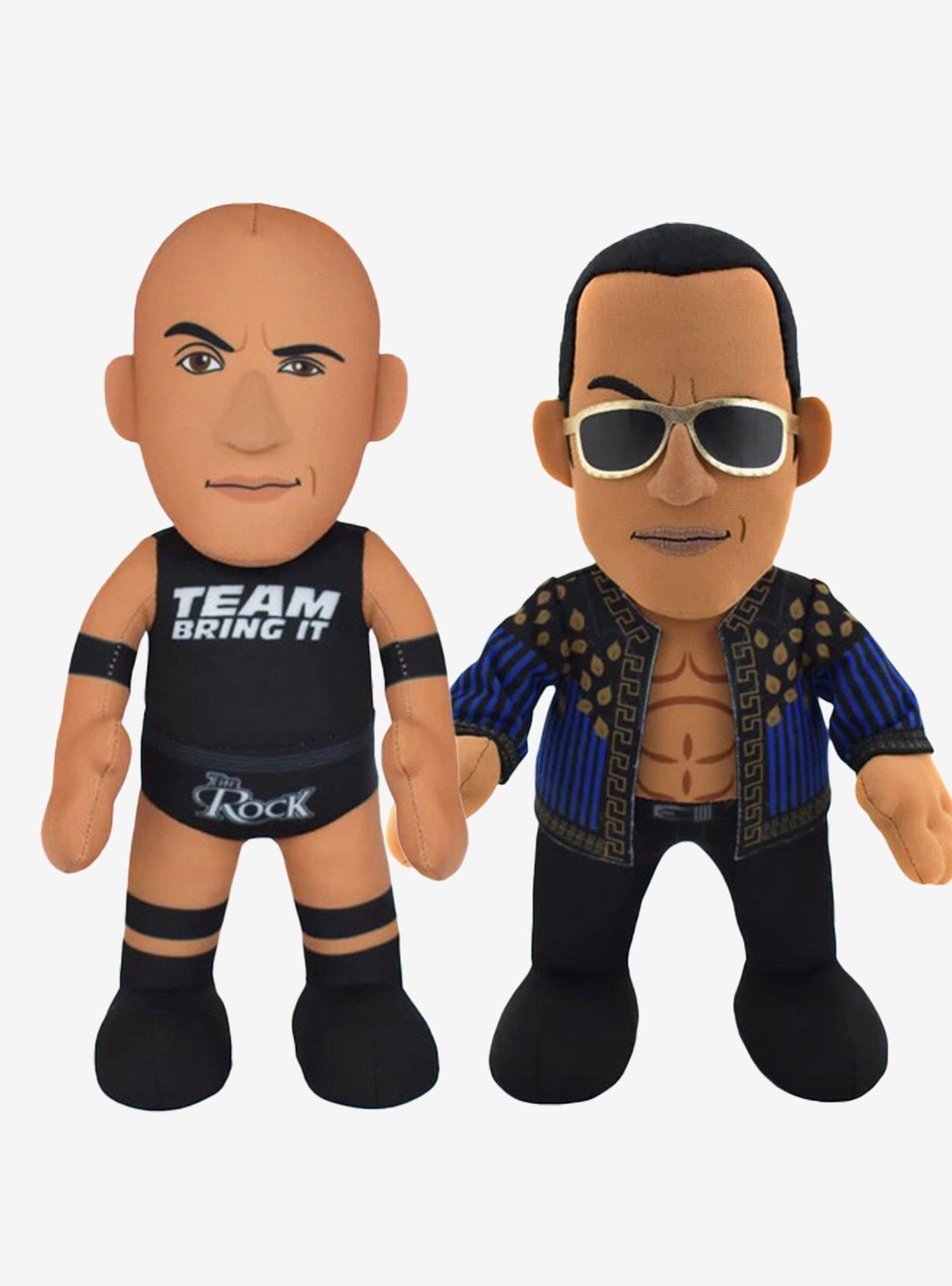 WWE Legend "The Rock" Bundle: "Team Bring It" Rock & Old School Rock Bleacher Creatures Plush Bundle, , hi-res