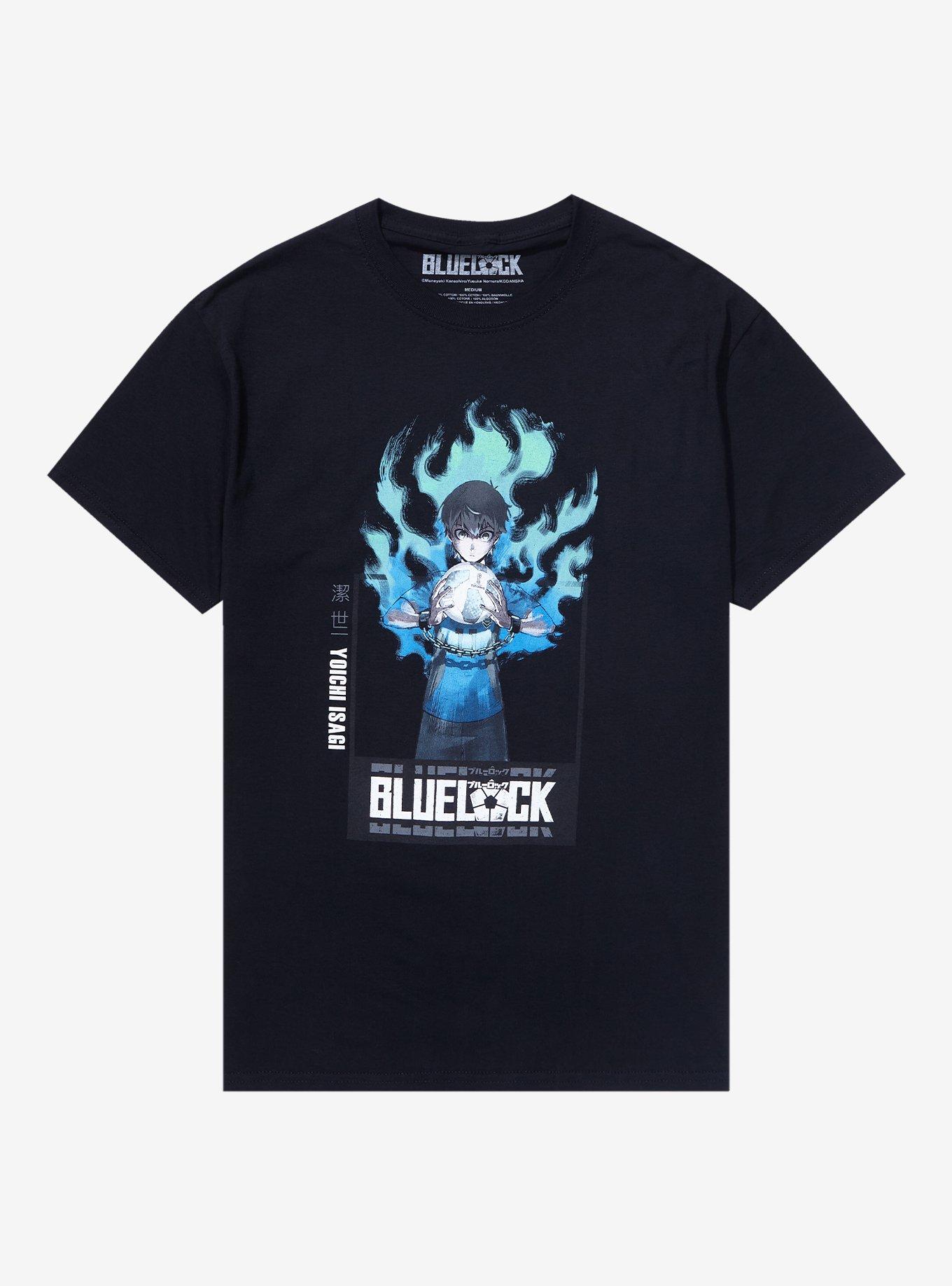 Blue Lock Isagi Yoichi Flame T-Shirt, NAVY, hi-res