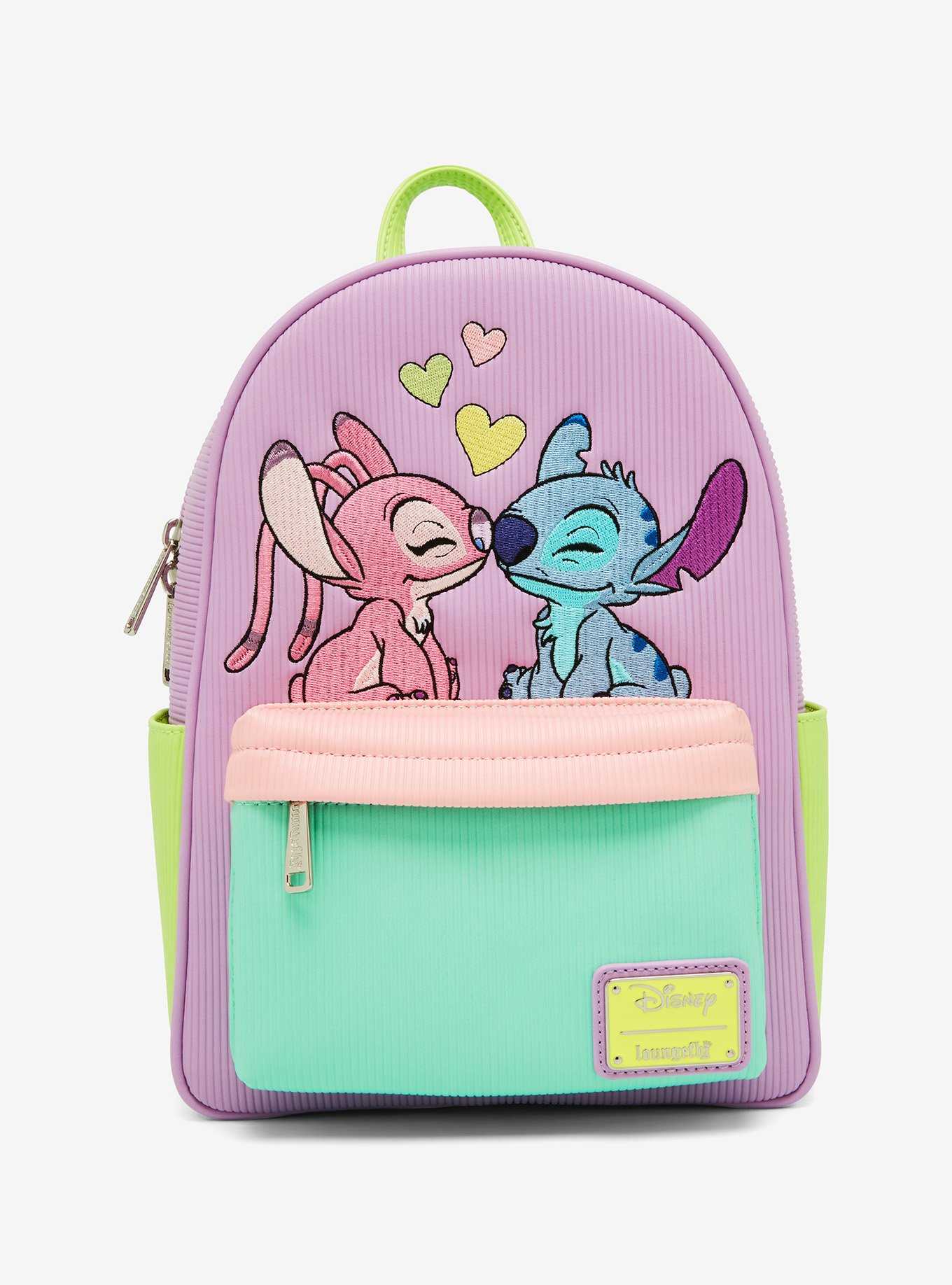 Loungefly Disney Lilo & Stitch: The Series Angel and Stitch Corduroy Mini Backpack - BoxLunch Exclusive, , hi-res