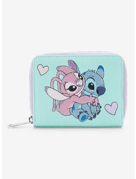 Loungefly Disney Lilo & Stitch: The Series Angel & Stitch Corduroy Small Zip Wallet - BoxLunch Exclusive, , hi-res