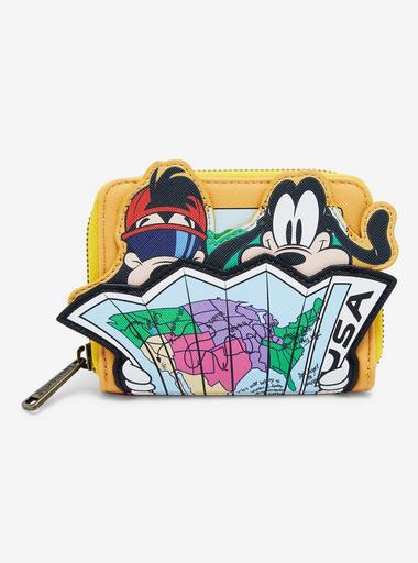 Loungefly Disney A Goofy Movie Portraits Map Small Zip Wallet