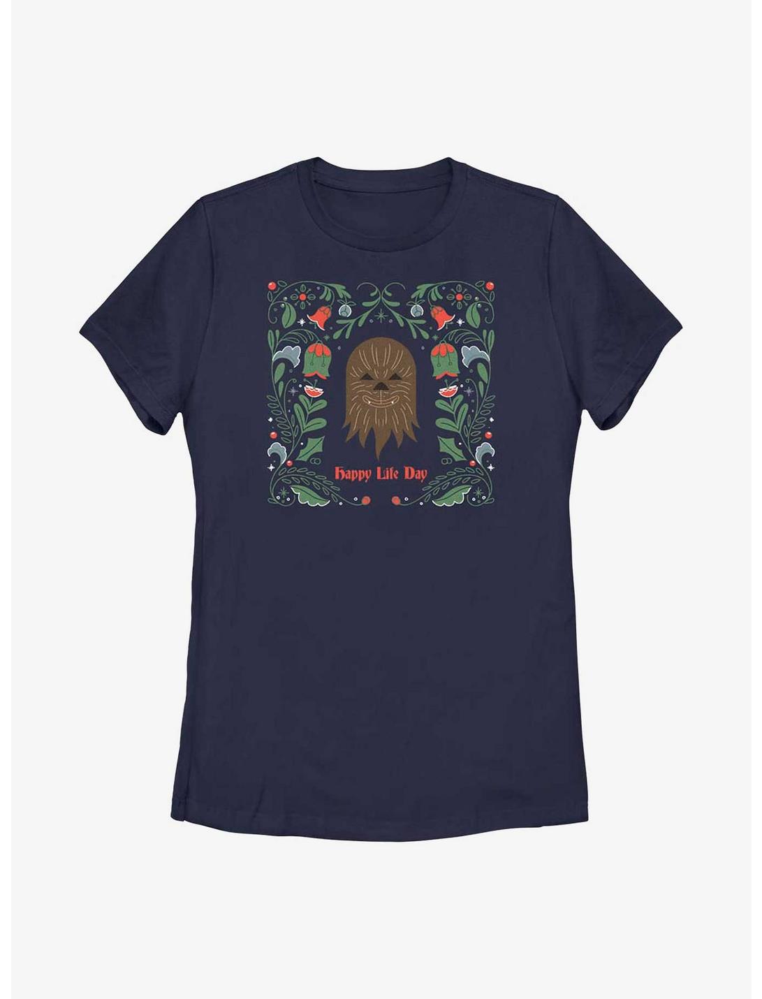 Star Wars Chewie Happy Life Day Womens T-Shirt, NAVY, hi-res