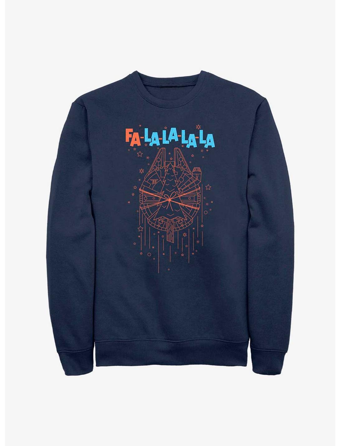 Star Wars Fa La La Falcon Sweatshirt, NAVY, hi-res