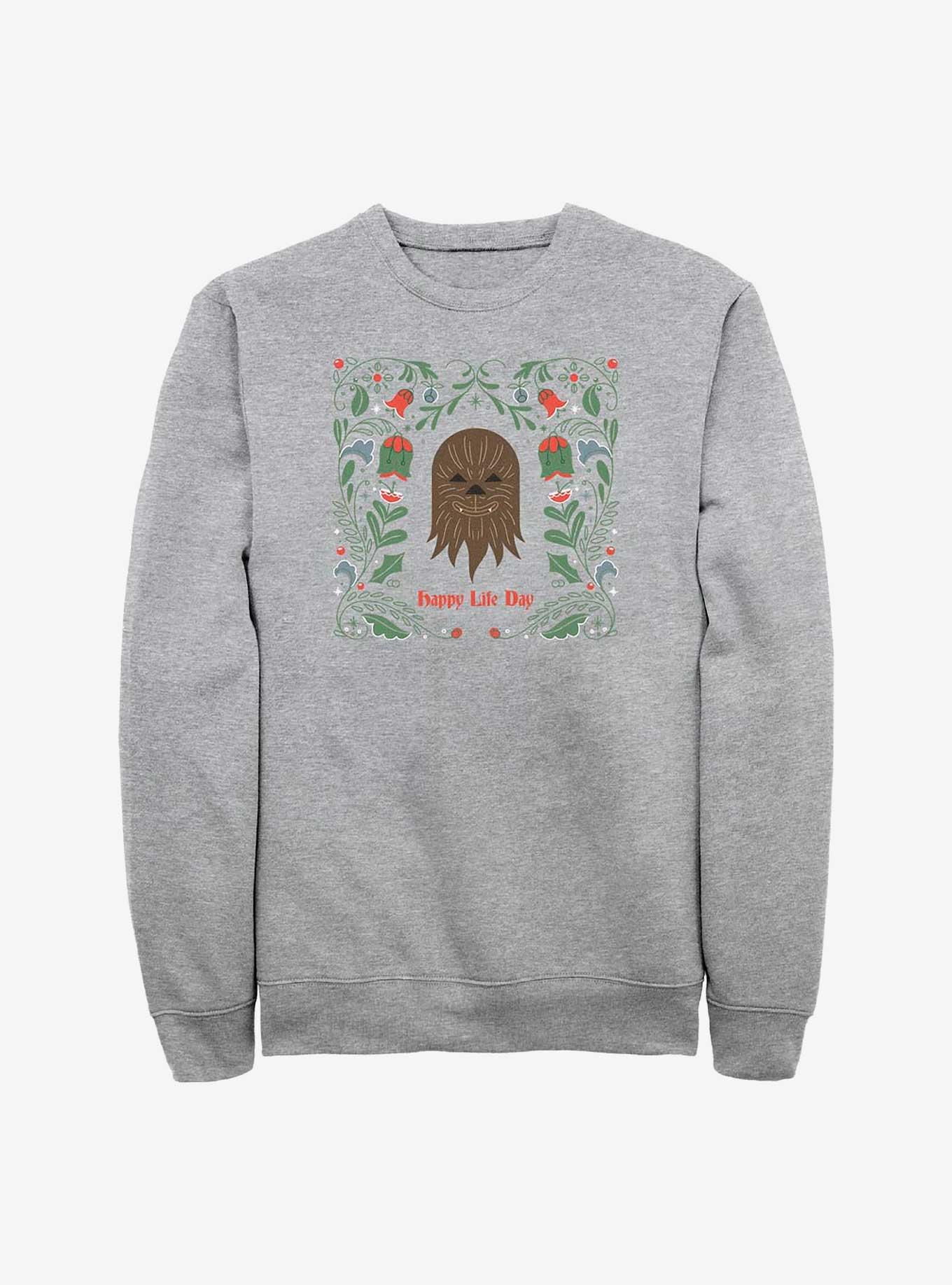 Star Wars Chewie Happy Life Day Sweatshirt, ATH HTR, hi-res