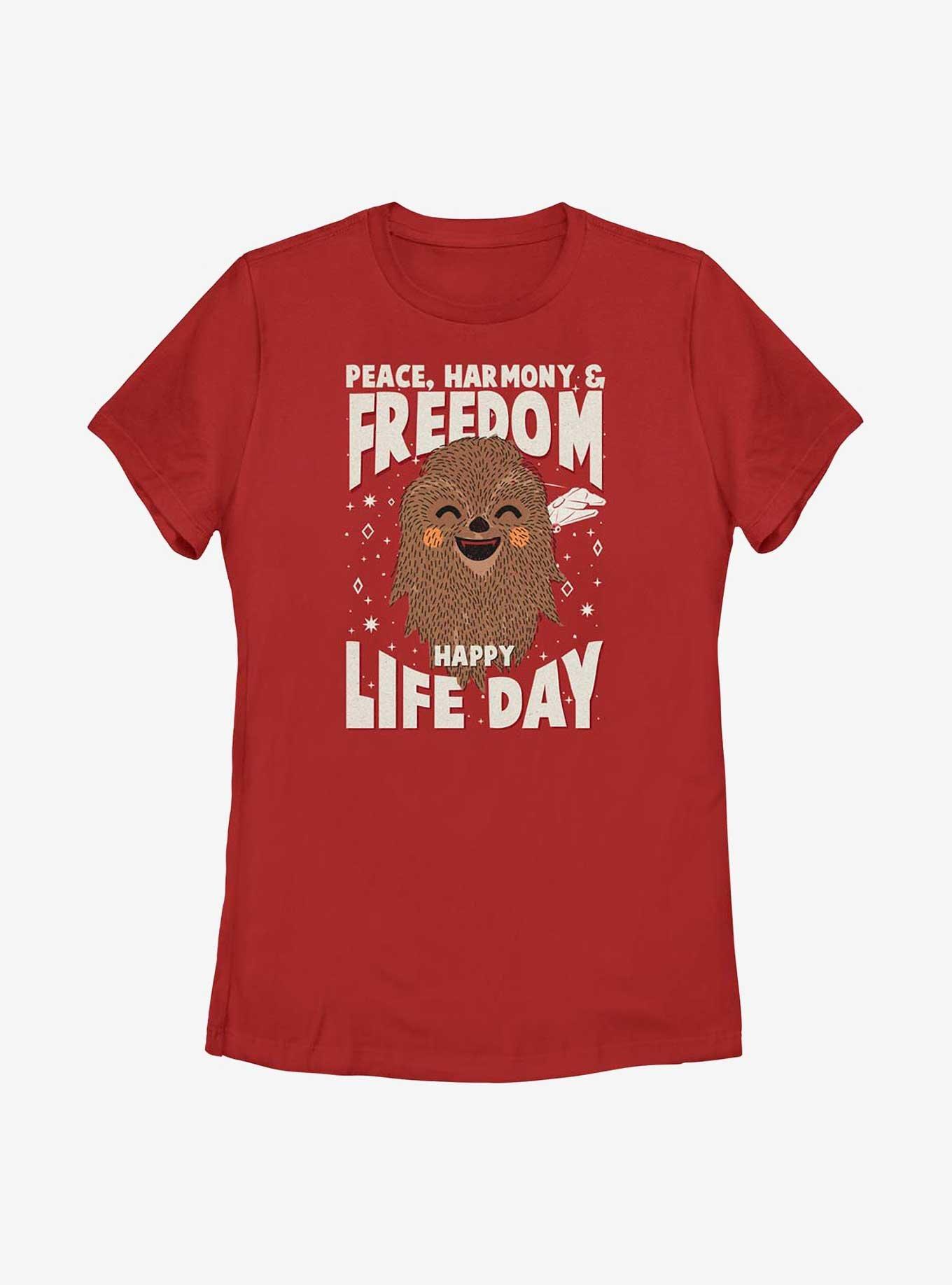 Star Wars Chewie Happy Life Day Womens T-Shirt, RED, hi-res