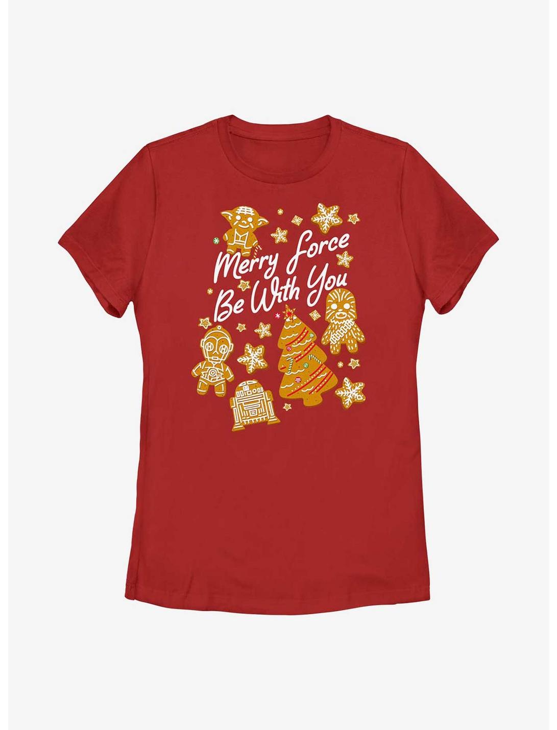 Star Wars Merry Force Be With You Cookies Womens T-Shirt, RED, hi-res