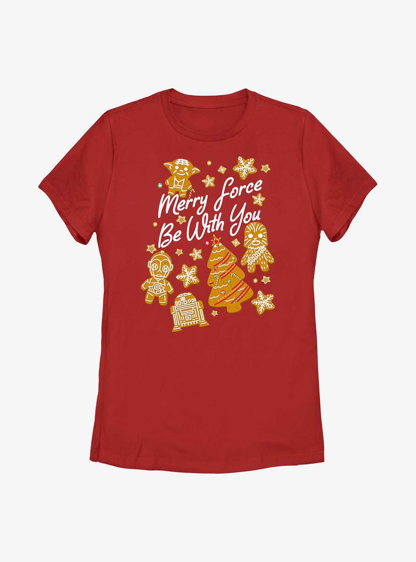 Star Wars Merry Force Be With You Cookies Womens T-Shirt, RED, hi-res