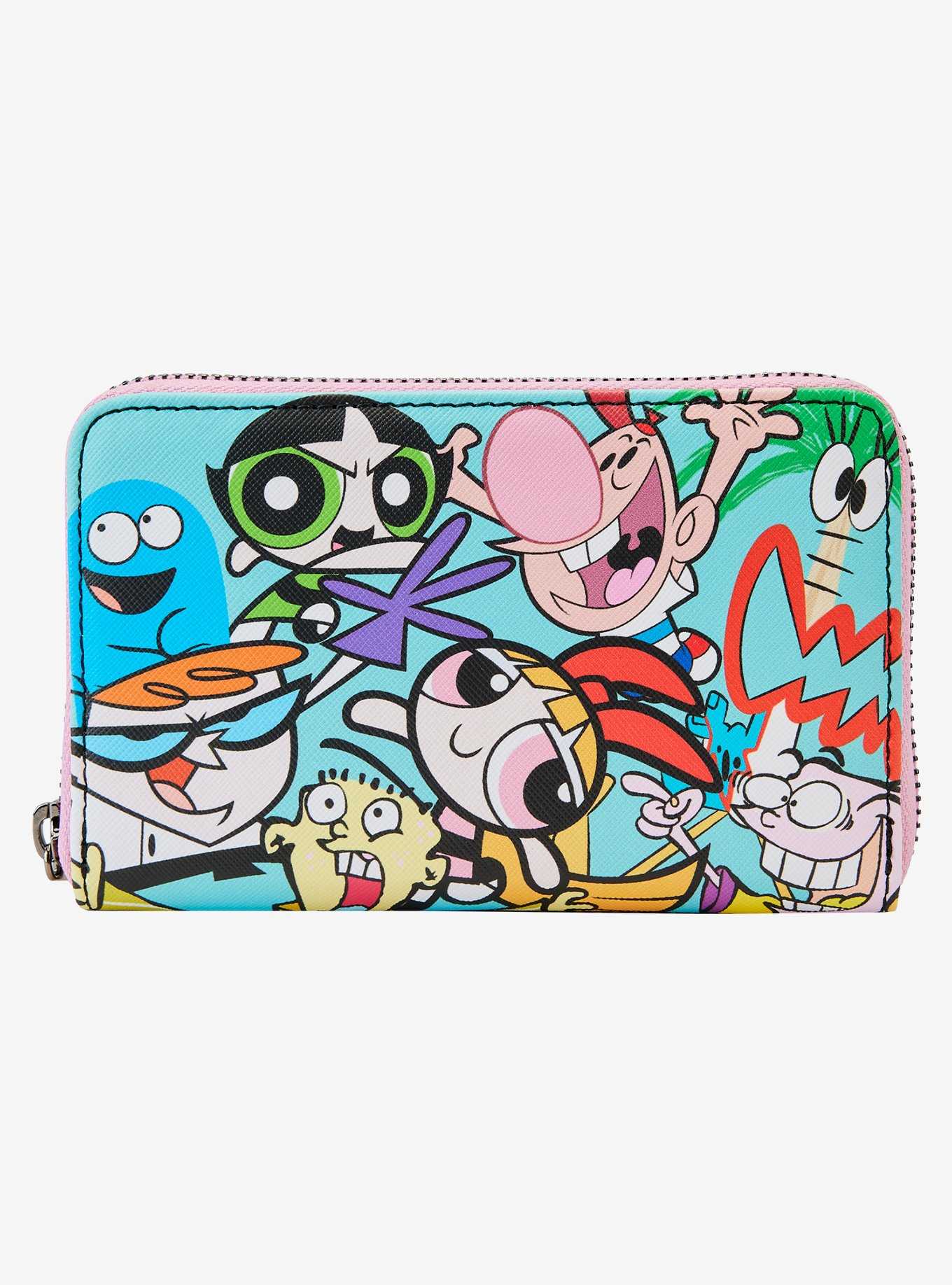 Loungefly Cartoon Network Retro Character Collage Small Zip Wallet, , hi-res