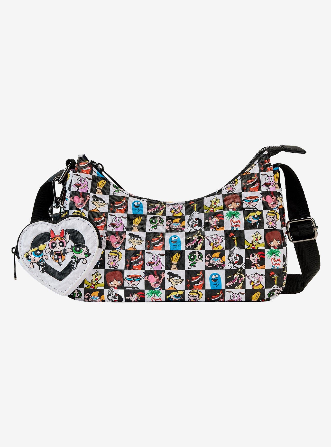 Loungefly Cartoon Network Retro Character Collage Checker Print Crossbody Bag