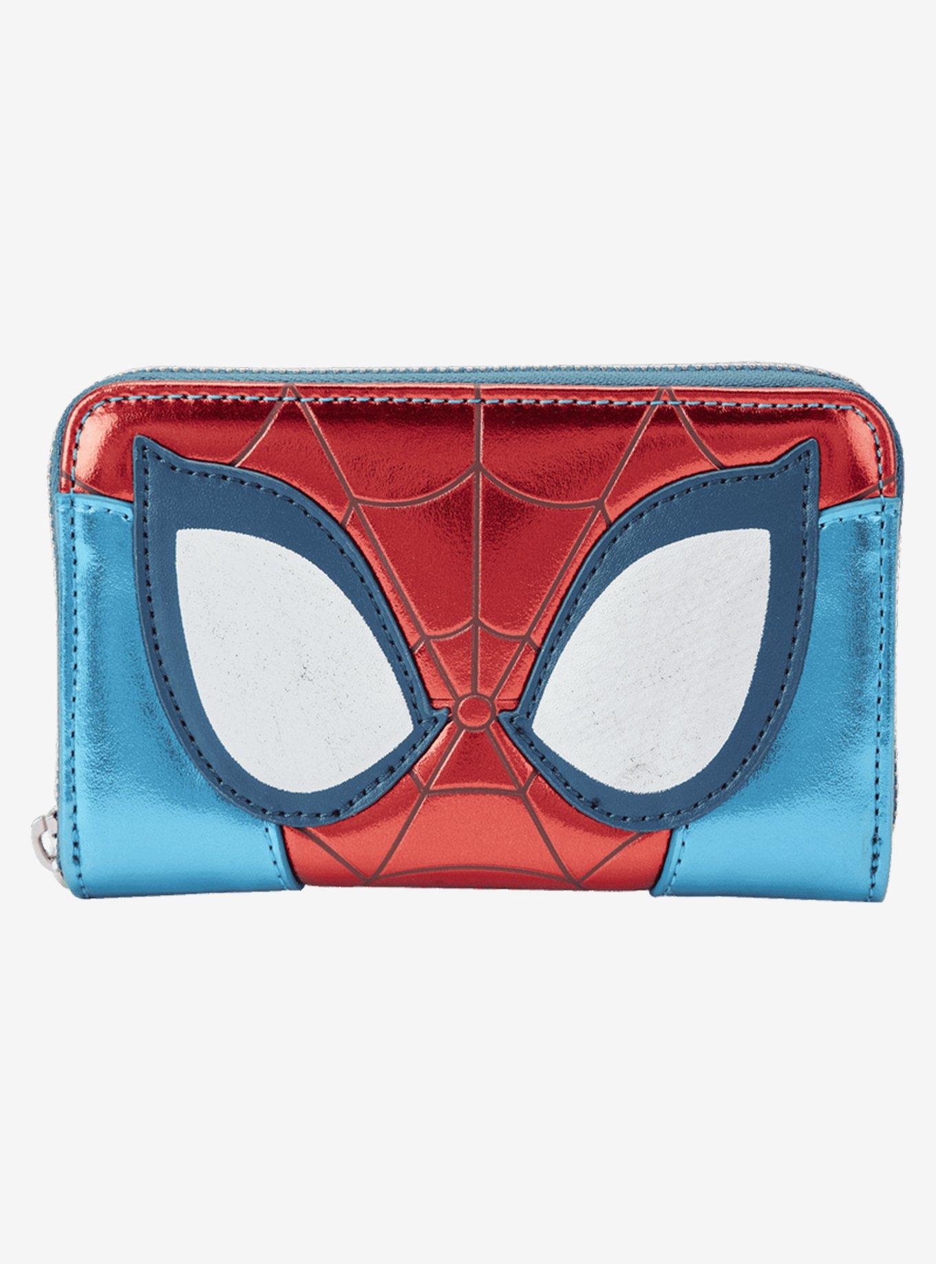 Loungefly Marvel Spider-Man Metallic Mask Zip Wallet, , hi-res