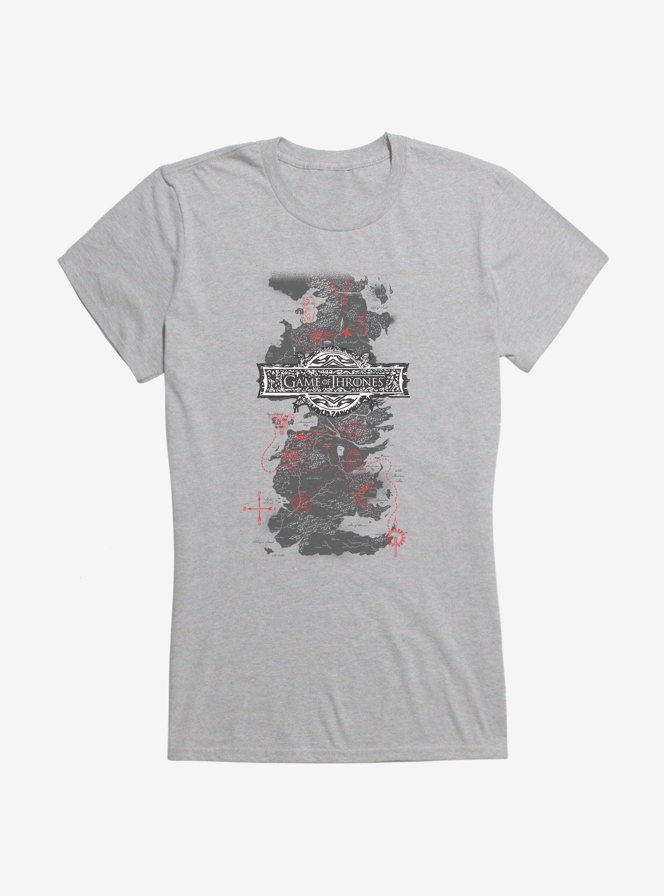 Game Of Thrones Kingdom Map Girls T-Shirt, HEATHER, hi-res