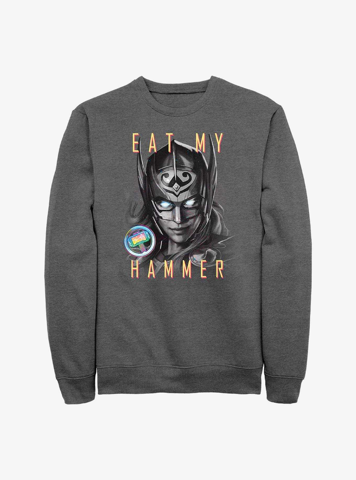 Marvel Thor: Love and Thunder Eat My Hammer Dr. Jane Foster Portrait Sweatshirt, , hi-res
