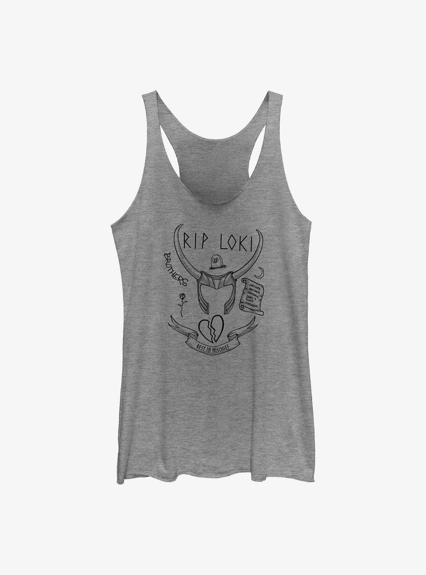 Marvel Thor Rest In Mischief Loki Girls Tank, GRAY HTR, hi-res