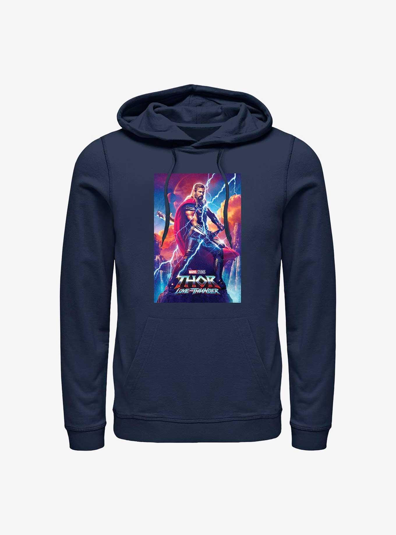 Marvel Thor: Love and Thunder Asgardian Movie Poster Hoodie, NAVY, hi-res