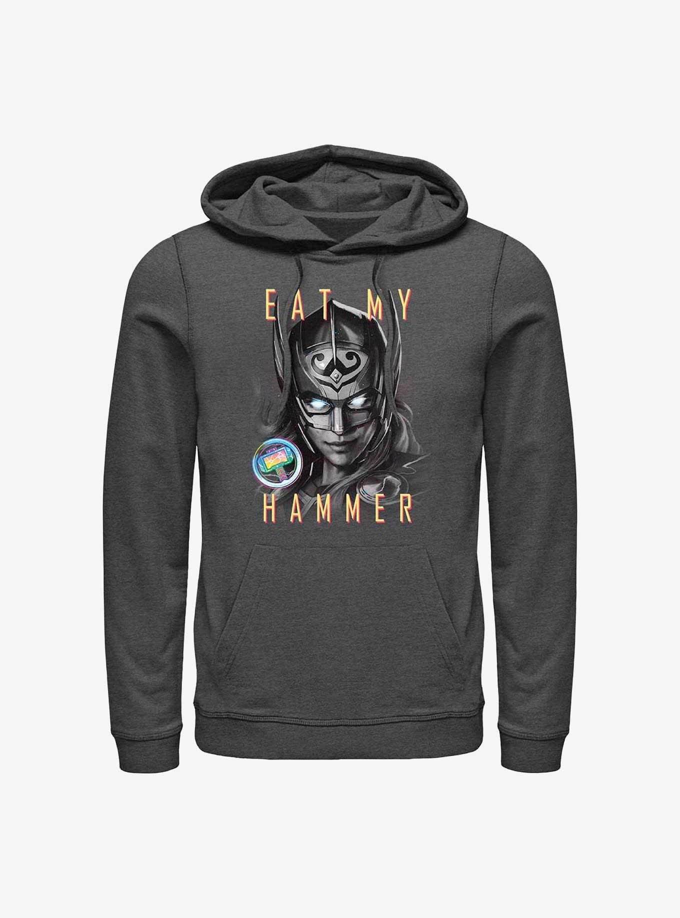 Marvel Thor: Love and Thunder Eat My Hammer Dr. Jane Foster Portrait Hoodie