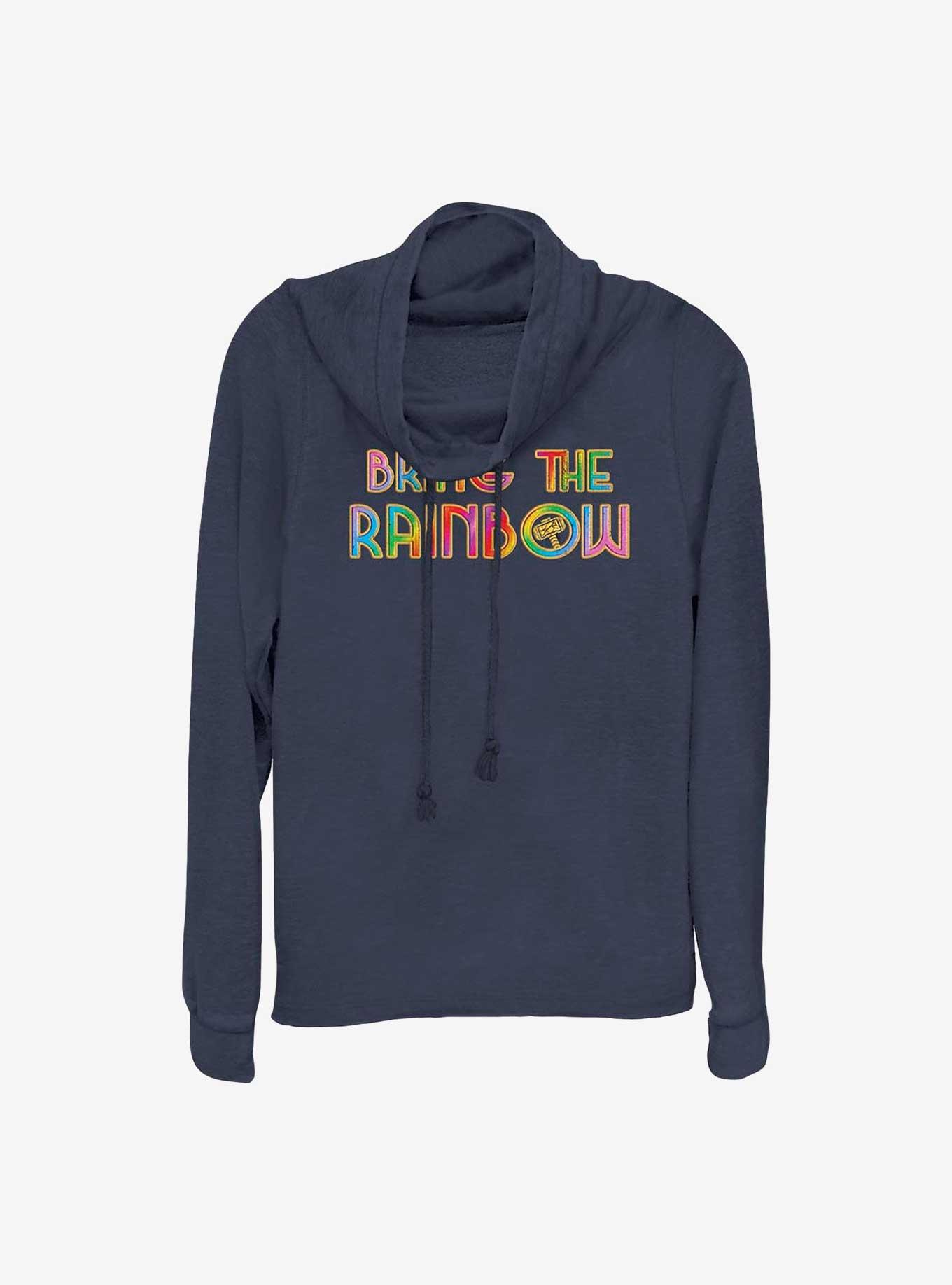 Grey Rainbow Cowl Neck Sweatshirt