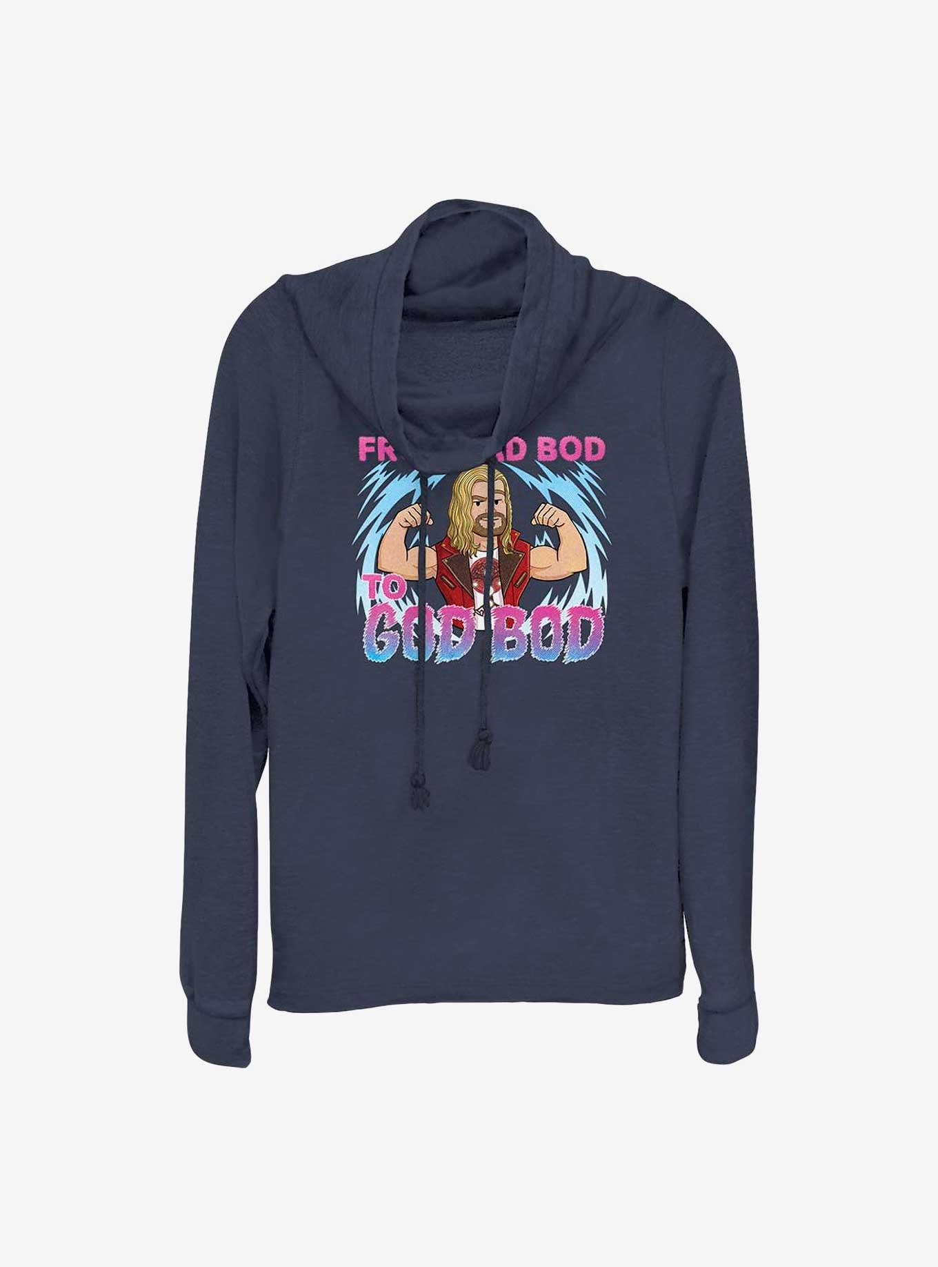Marvel Thor: Love and Thunder Dad Bod To God Bod Cowl Neck Long-Sleeve Top, , hi-res