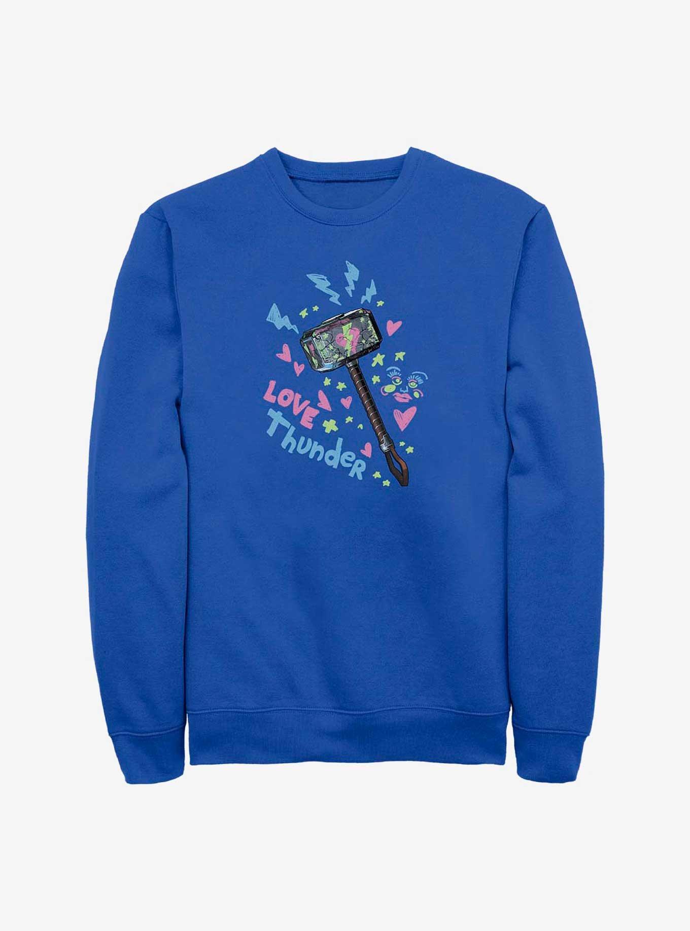 Marvel Thor: Love and Thunder Graffiti Hammer Sweatshirt, ROYAL, hi-res