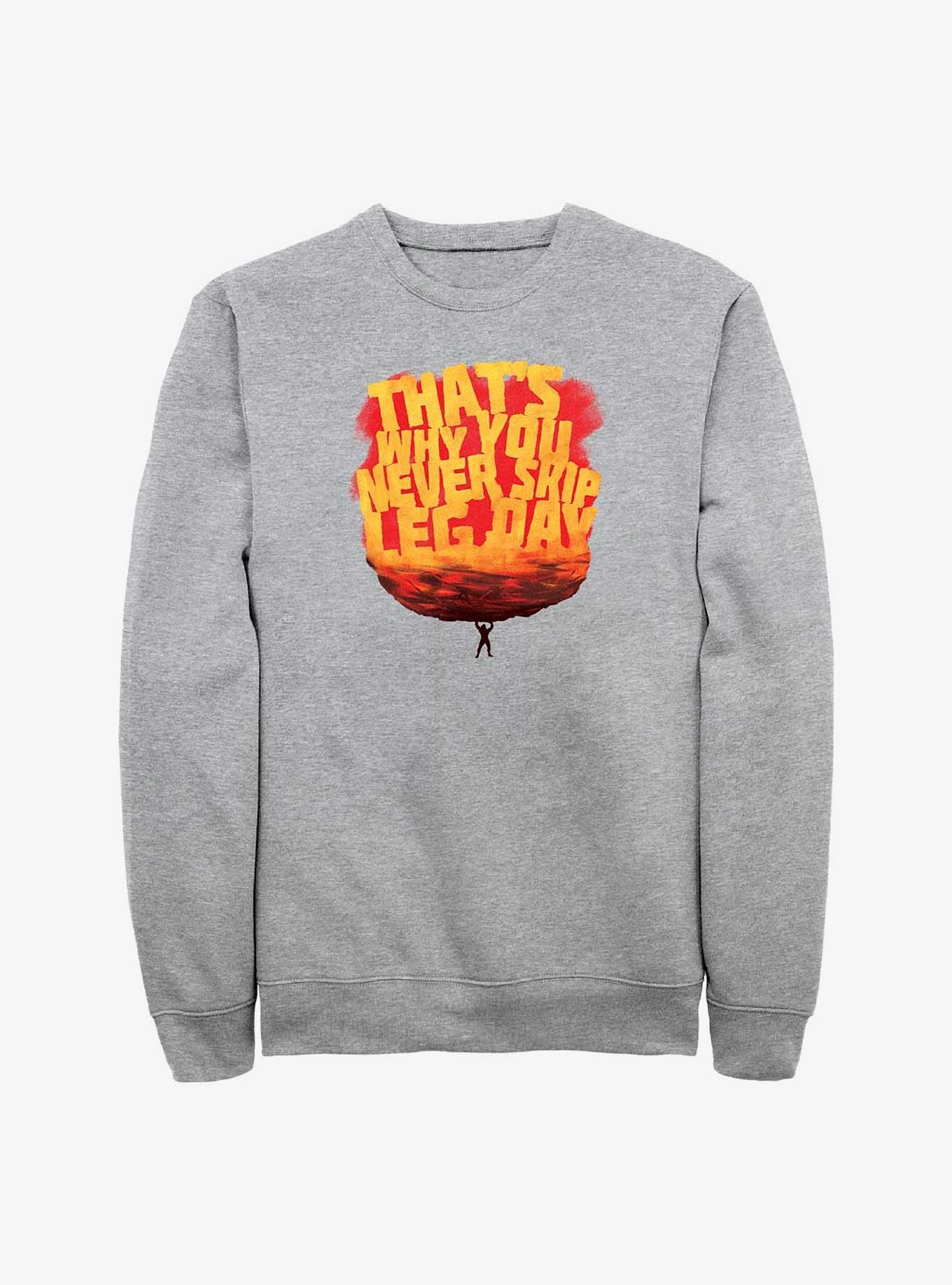 Marvel Thor: Love and Thunder Never Skip Leg Day Sweatshirt, ATH HTR, hi-res