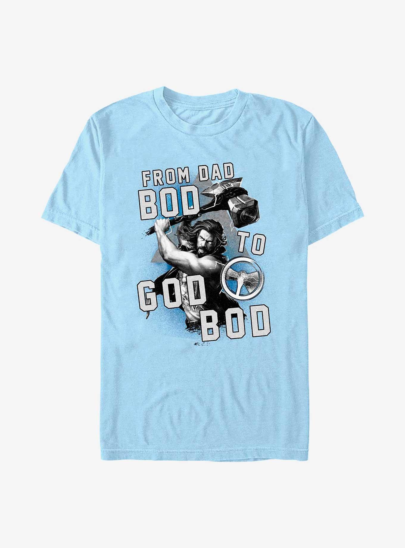 Marvel Thor: Love and Thunder From Dad Bod To God Bod T-Shirt, LT BLUE, hi-res