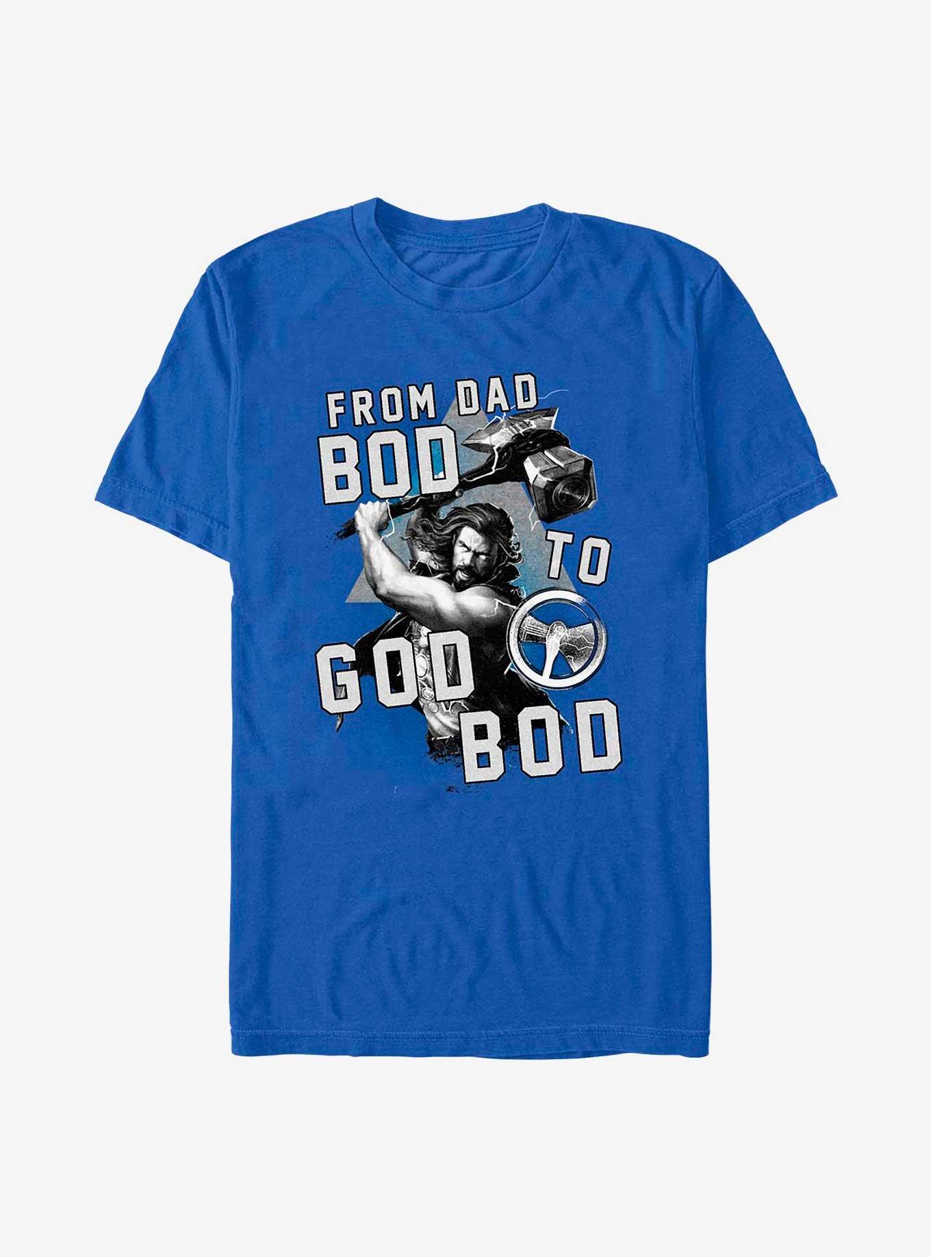 Marvel Thor: Love and Thunder From Dad Bod To God Bod T-Shirt, ROYAL, hi-res