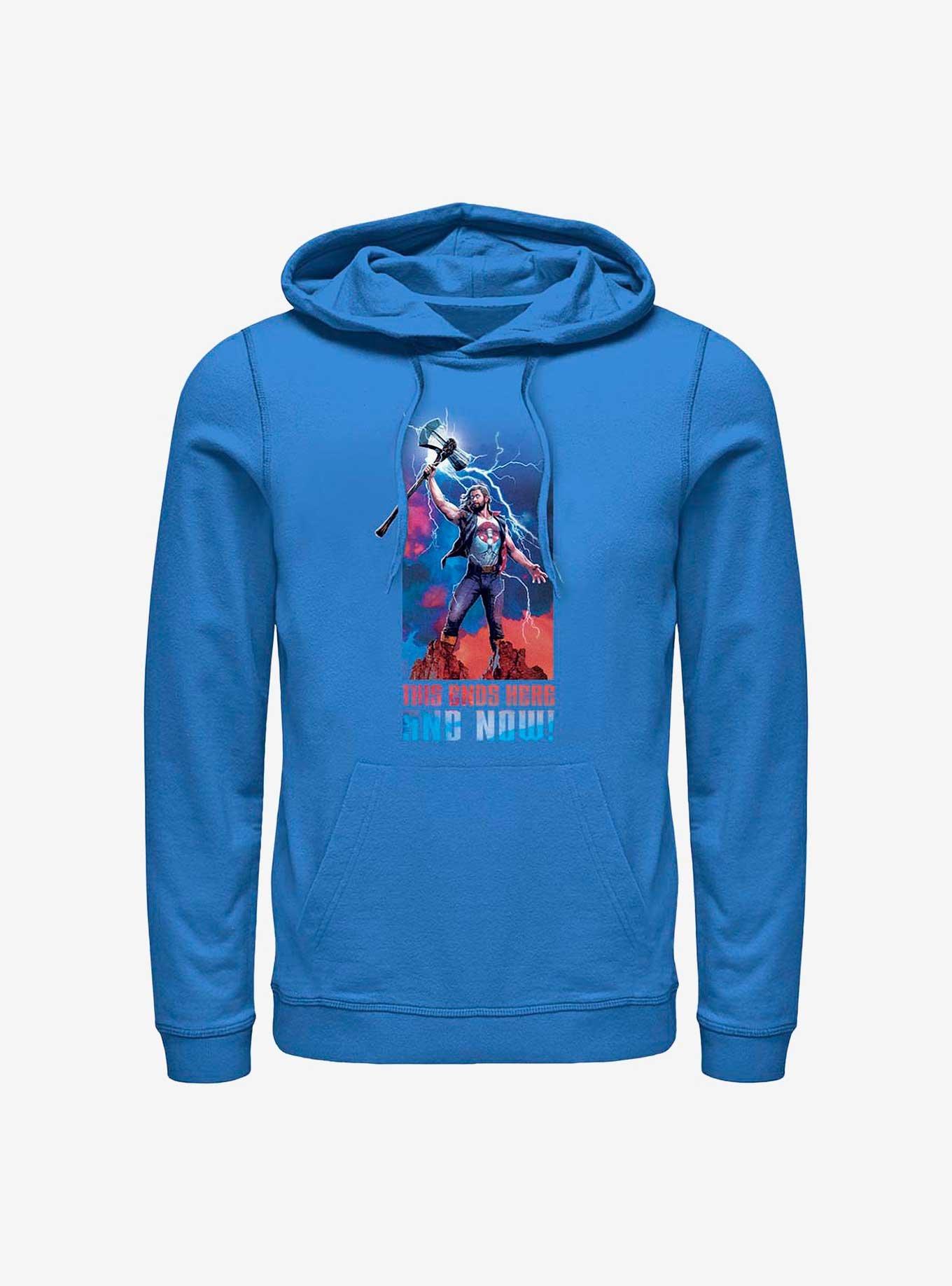 Marvel Thor: Love and Thunder Ends Here and Now Hoodie, ROYAL, hi-res