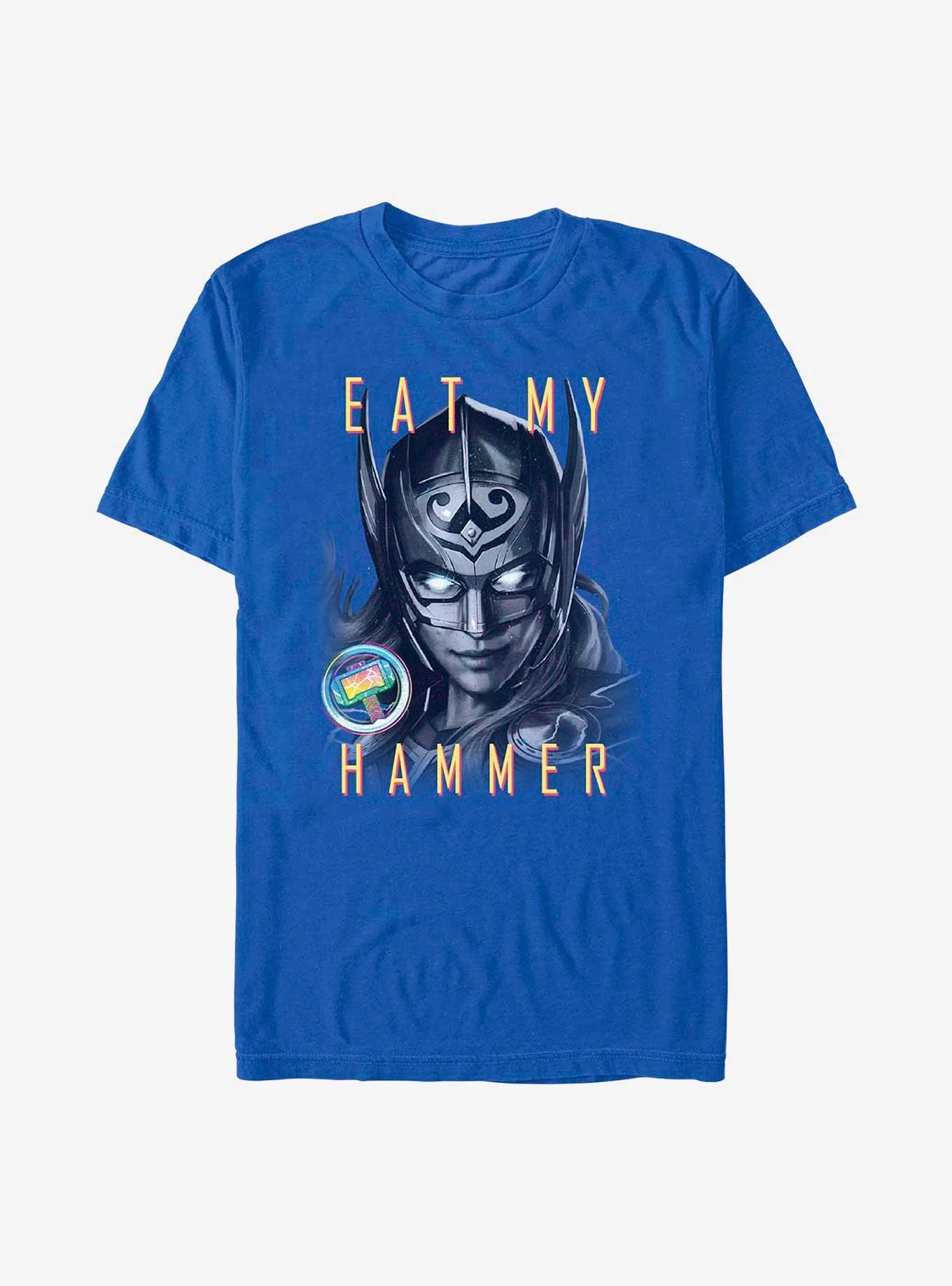 Marvel Thor: Love and Thunder Eat My Hammer Dr. Jane Foster Portrait T-Shirt, ROYAL, hi-res