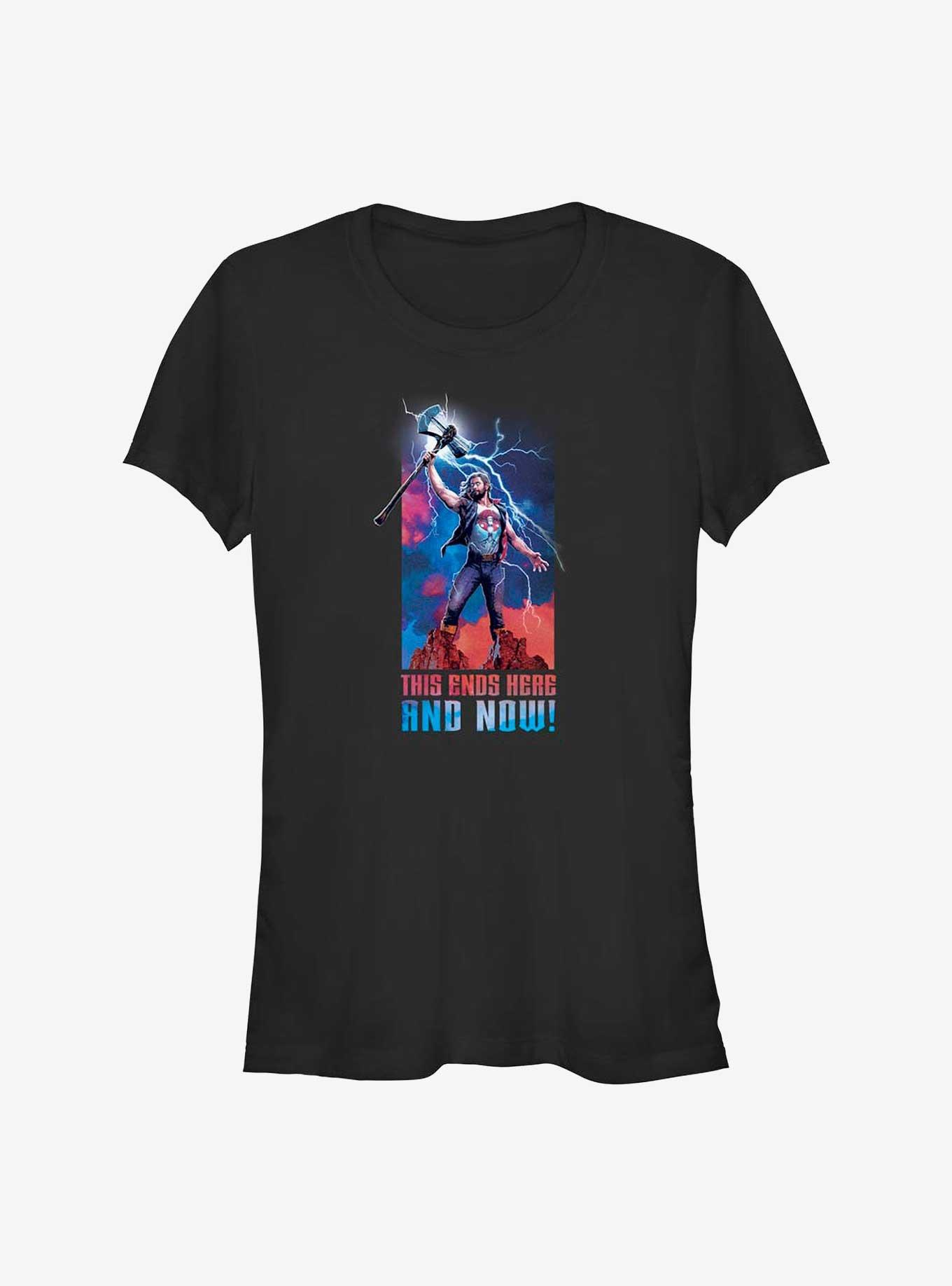 Marvel Thor: Love and Thunder Ends Here and Now Girls T-Shirt, BLACK, hi-res