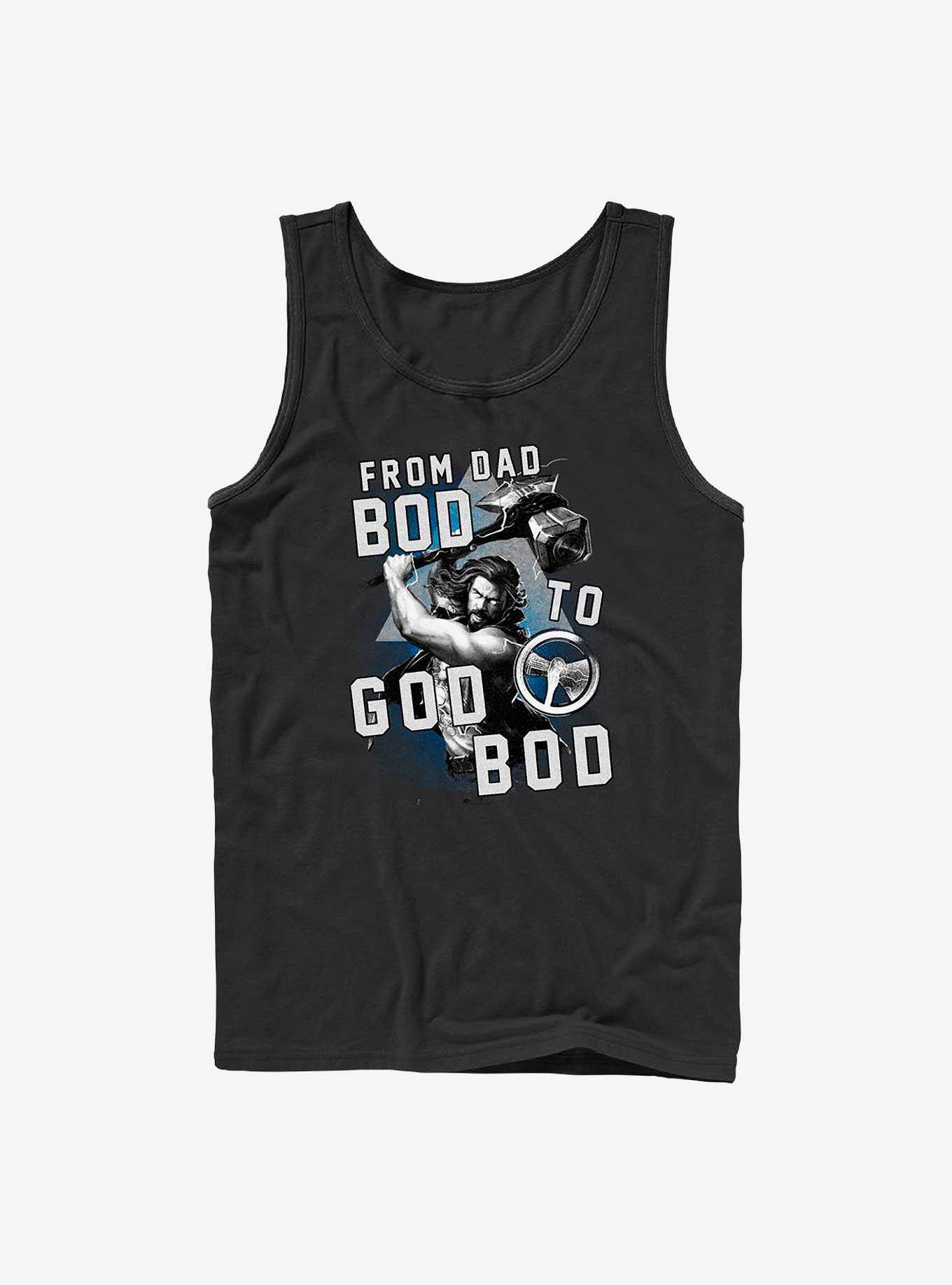 Marvel Thor: Love and Thunder From Dad Bod To God Bod Tank, BLACK, hi-res