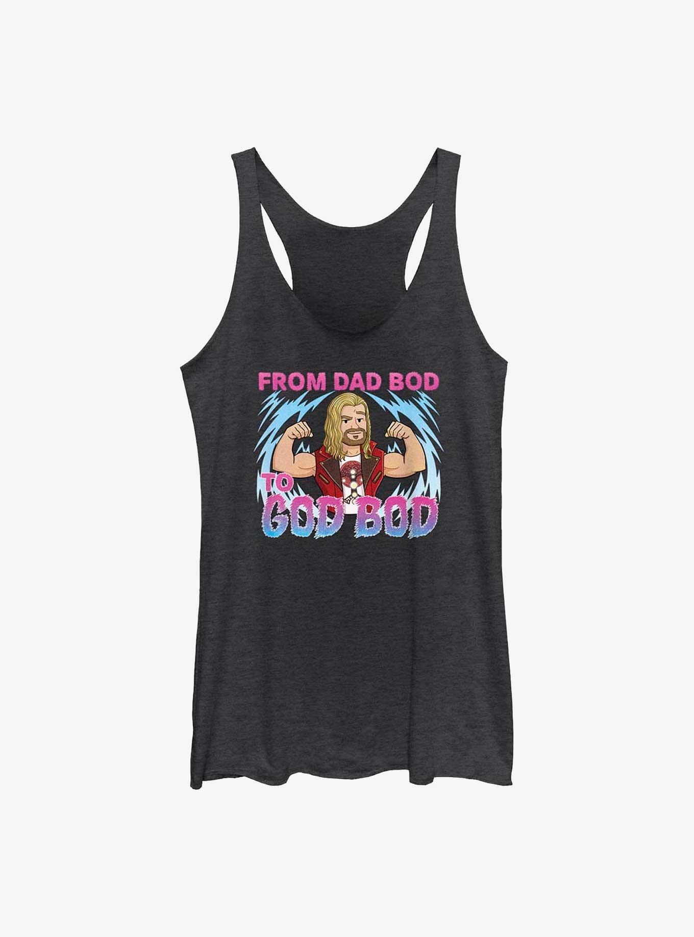 Marvel Thor: Love and Thunder Dad Bod To God Bod Girls Tank, BLK HTR, hi-res