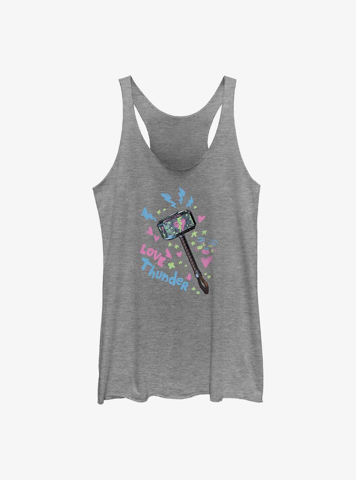 Marvel Thor: Love and Thunder Graffiti Hammer Girls Tank, GRAY HTR, hi-res