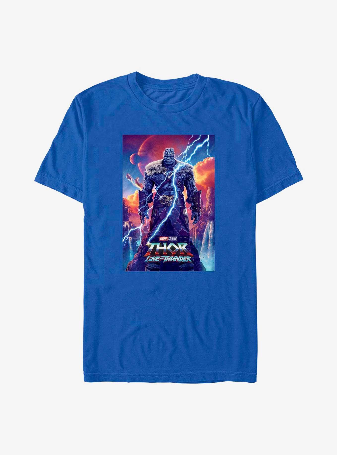 Marvel Thor: Love and Thunder Korg Movie Poster T-Shirt, ROYAL, hi-res