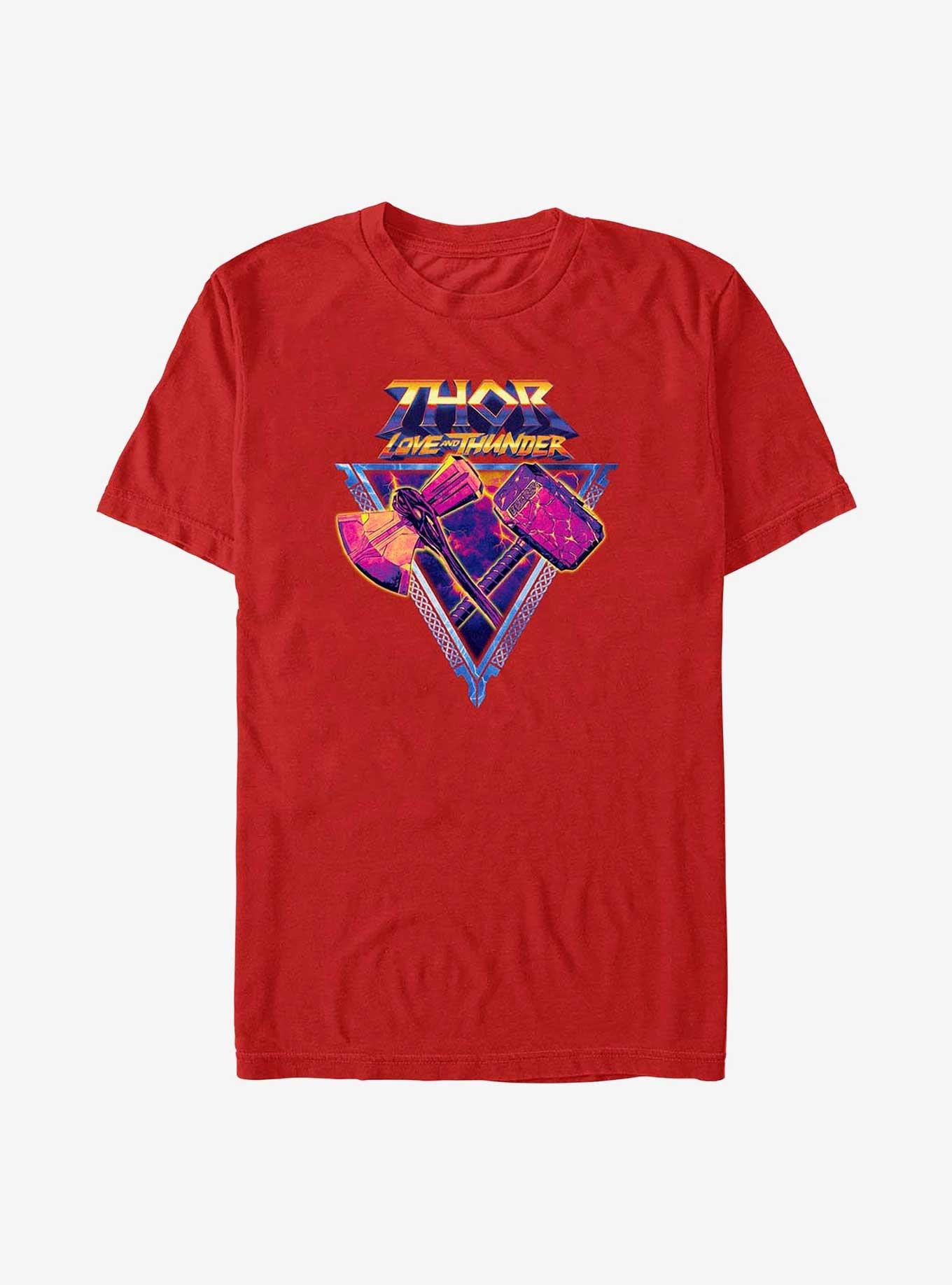 Marvel Thor: Love and Thunder Mjolnir and Stormbreaker T-Shirt, RED, hi-res